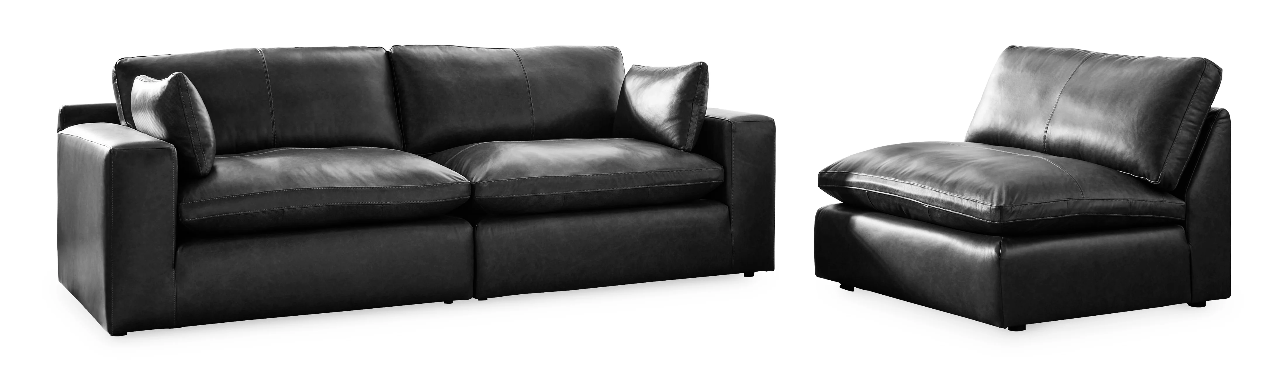 Emilia Black Leather Modular Sectional Units - Image 22