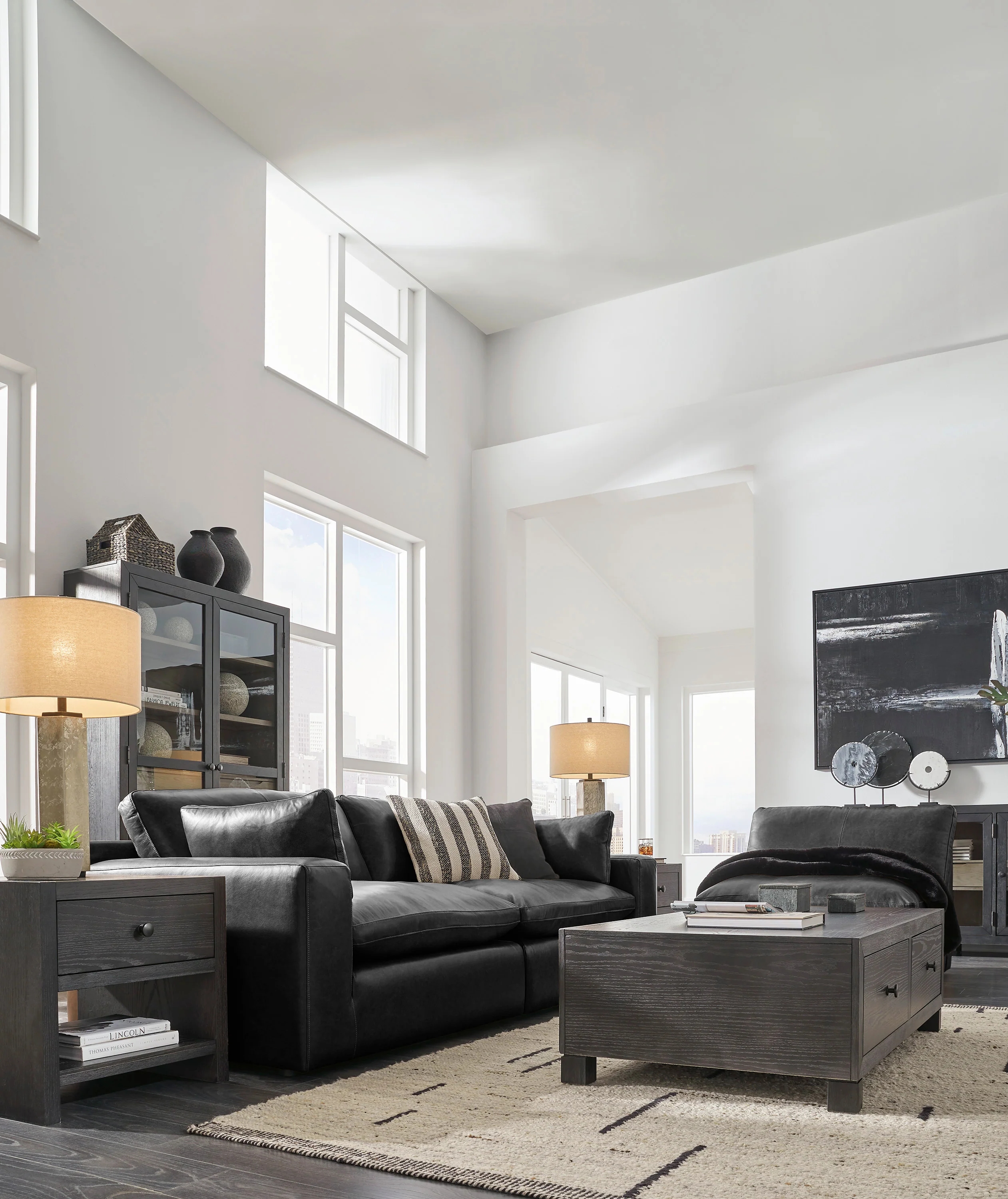 Emilia Black Leather Modular Sectional Units - Image 2