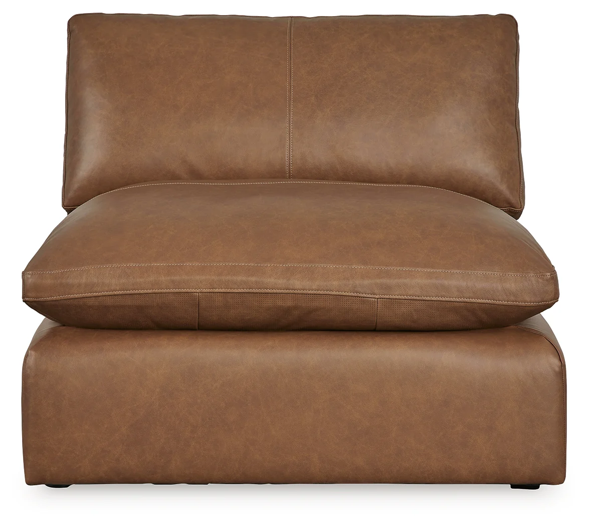 Emilia Caramel 3-Piece Sectional and 2 Ottomans - Image 5