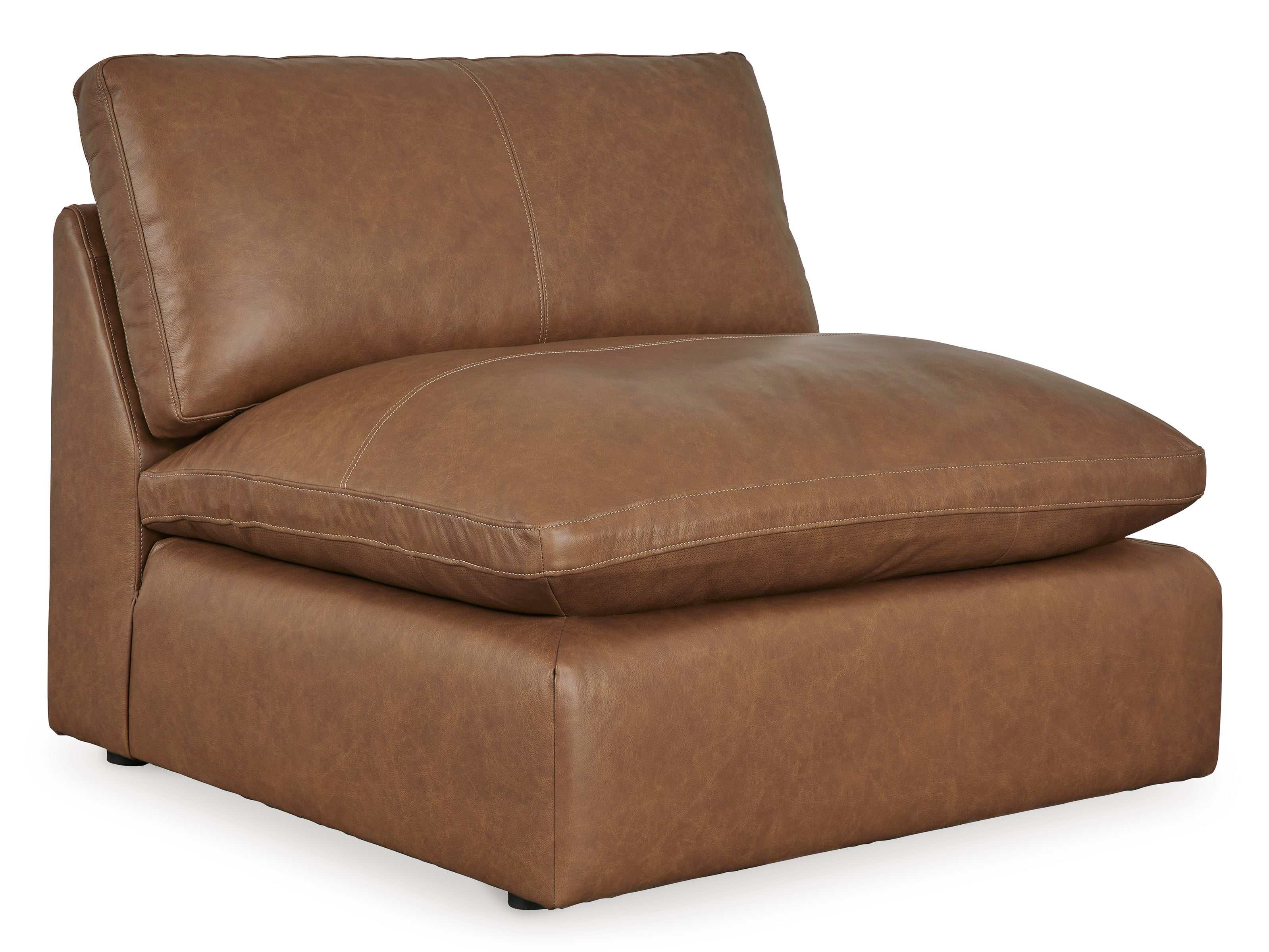 Emilia Caramel Leather 5pc Modular Sectional and Ottoman (Online Special Price) - Image 14