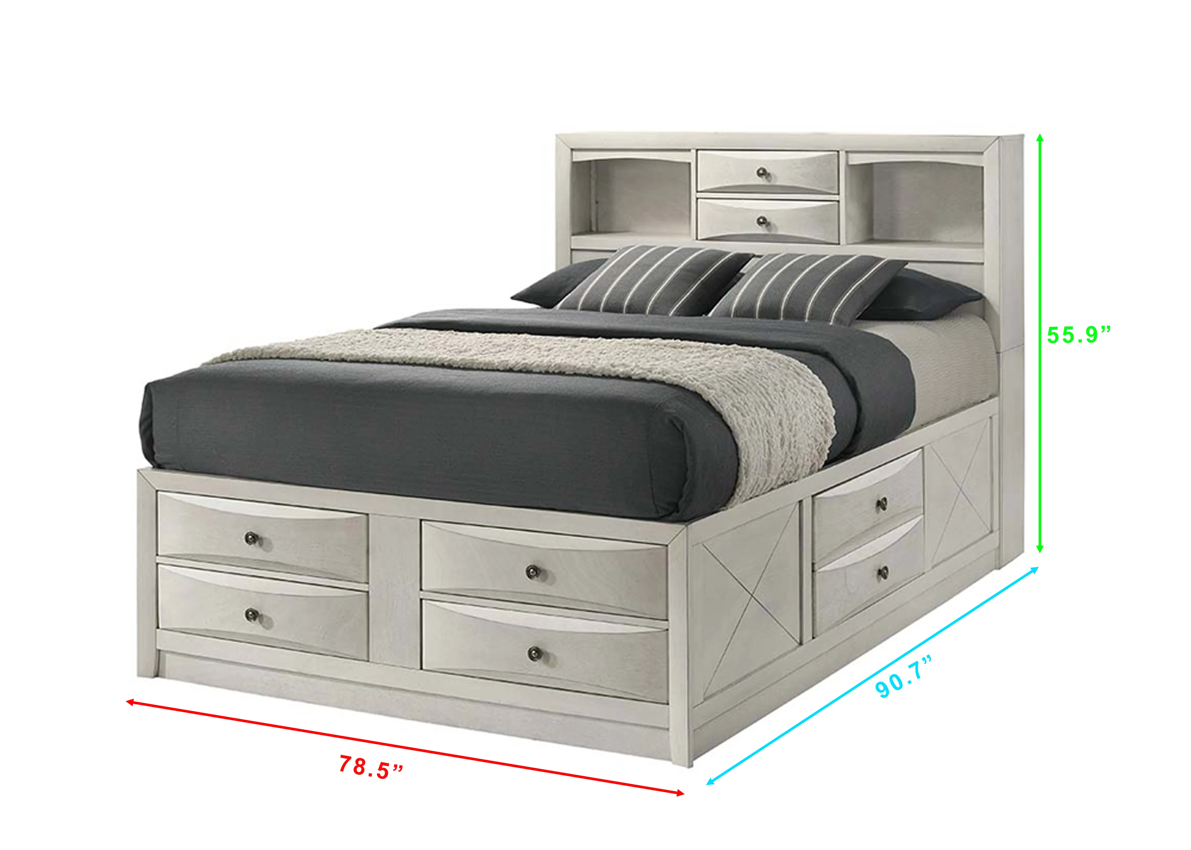 Emily White Storage Platform Bedroom Set - Image 4