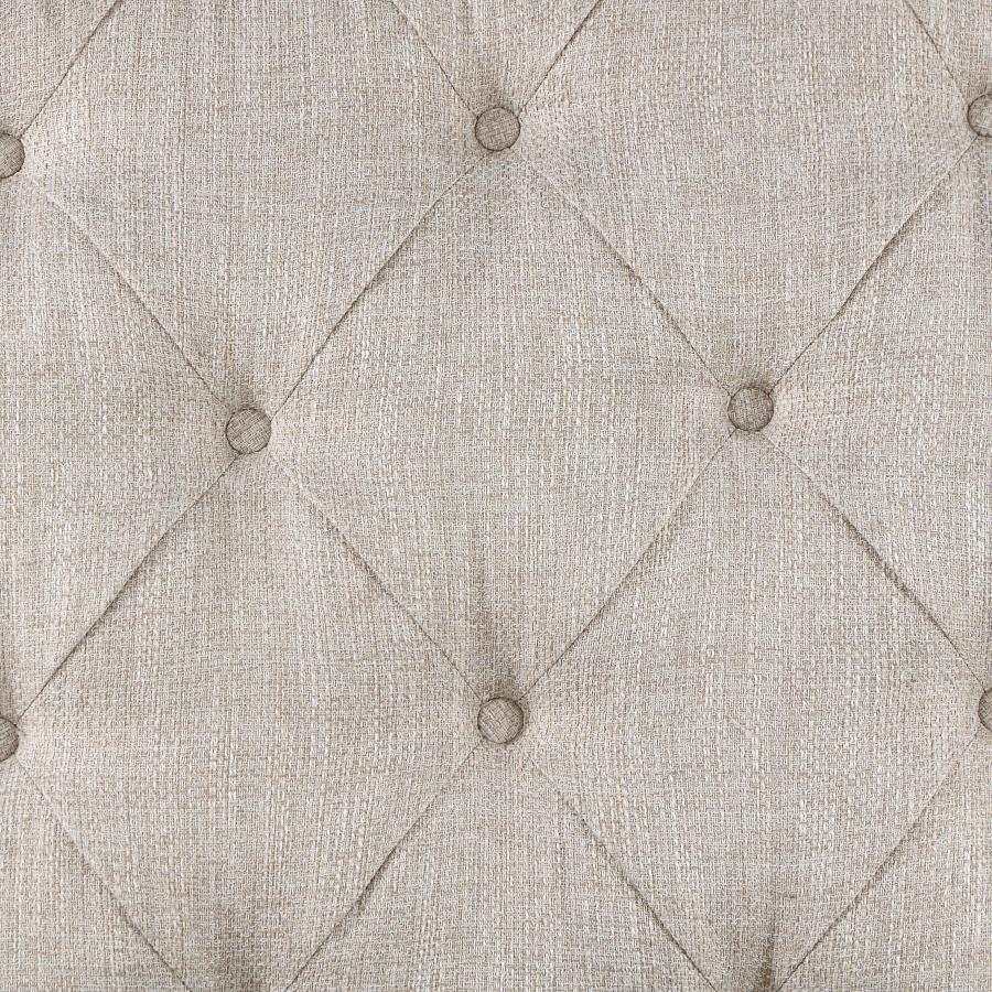 Emmett Walnut & Beige Tufted Headboard Queen Panel Bed - Image 5