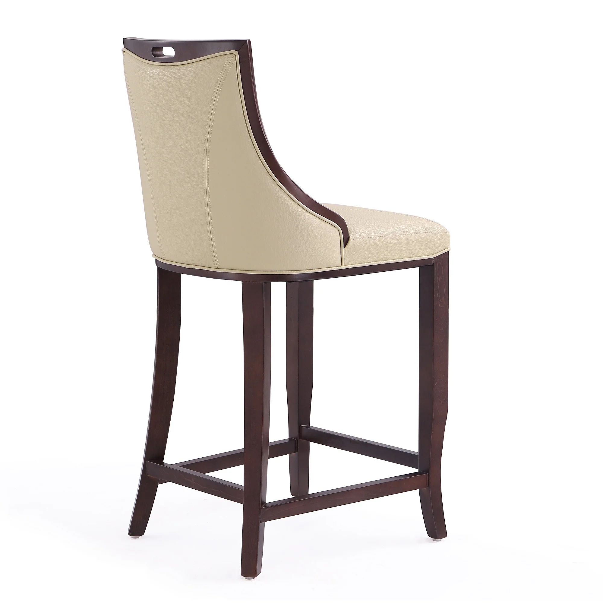 Emperor Bar Stool in Cream and Walnut (set of 2) - Image 7