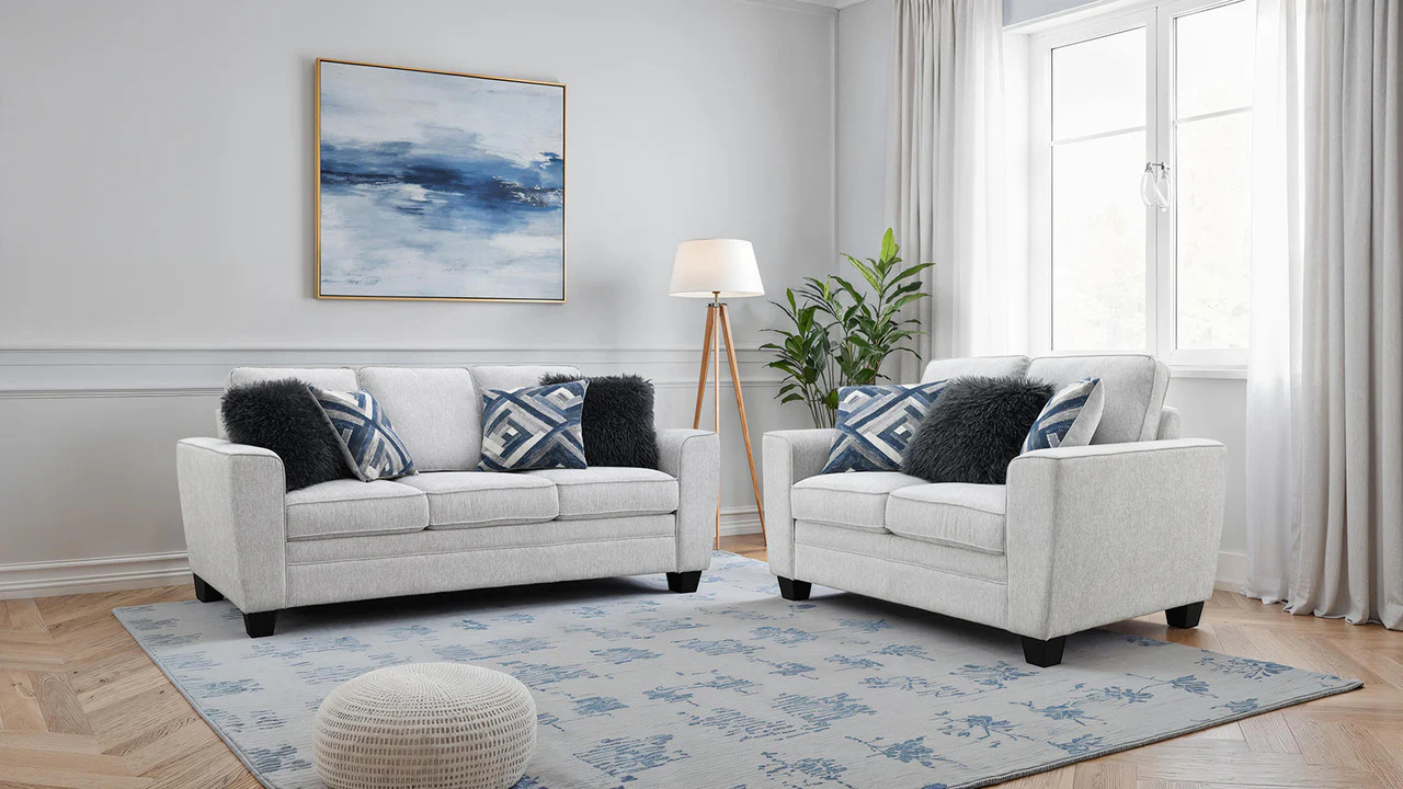 Enea Light Gray Loveseat - Image 2