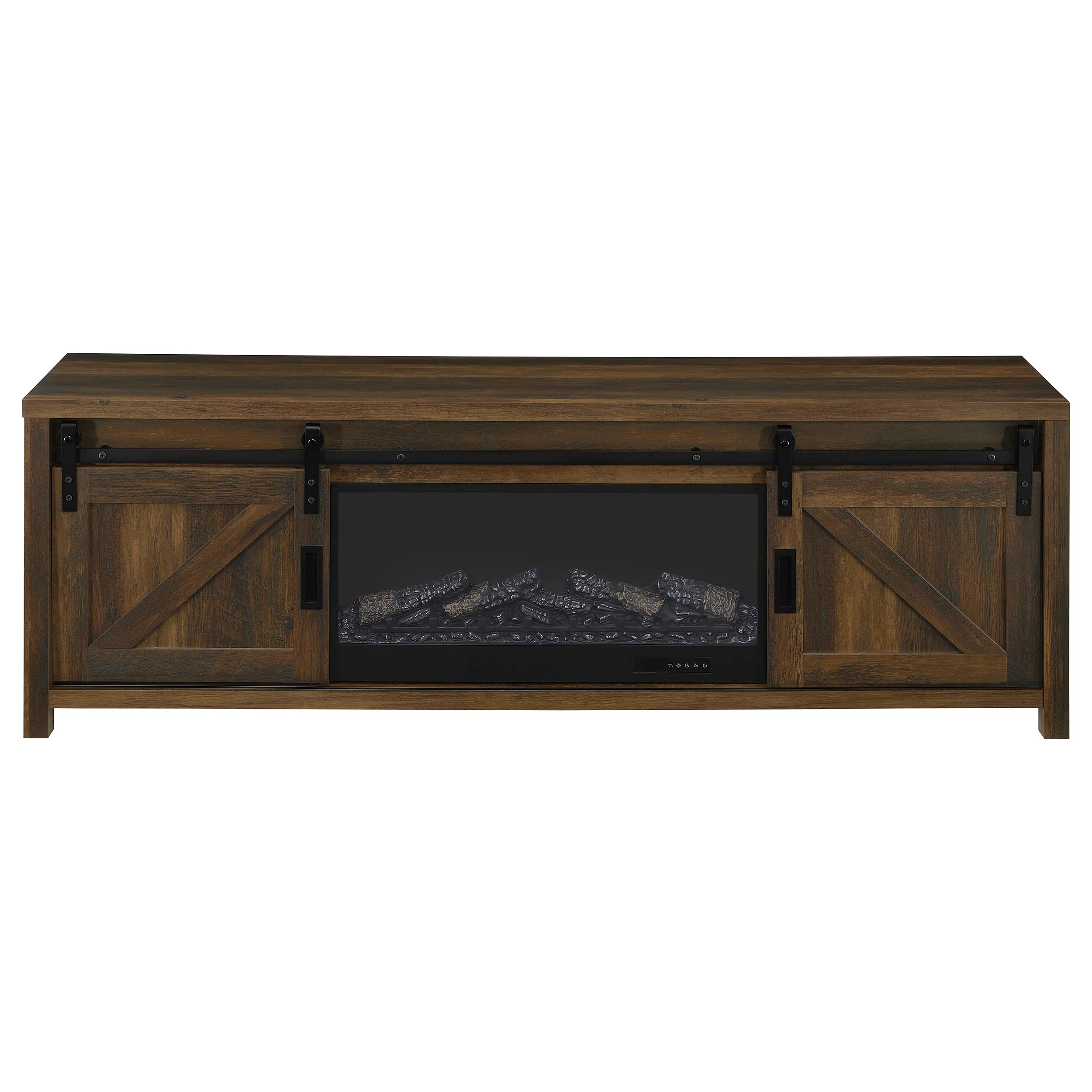 Enfield Dark Pine 71-inch TV Stand Fireplace Media Console - Image 4