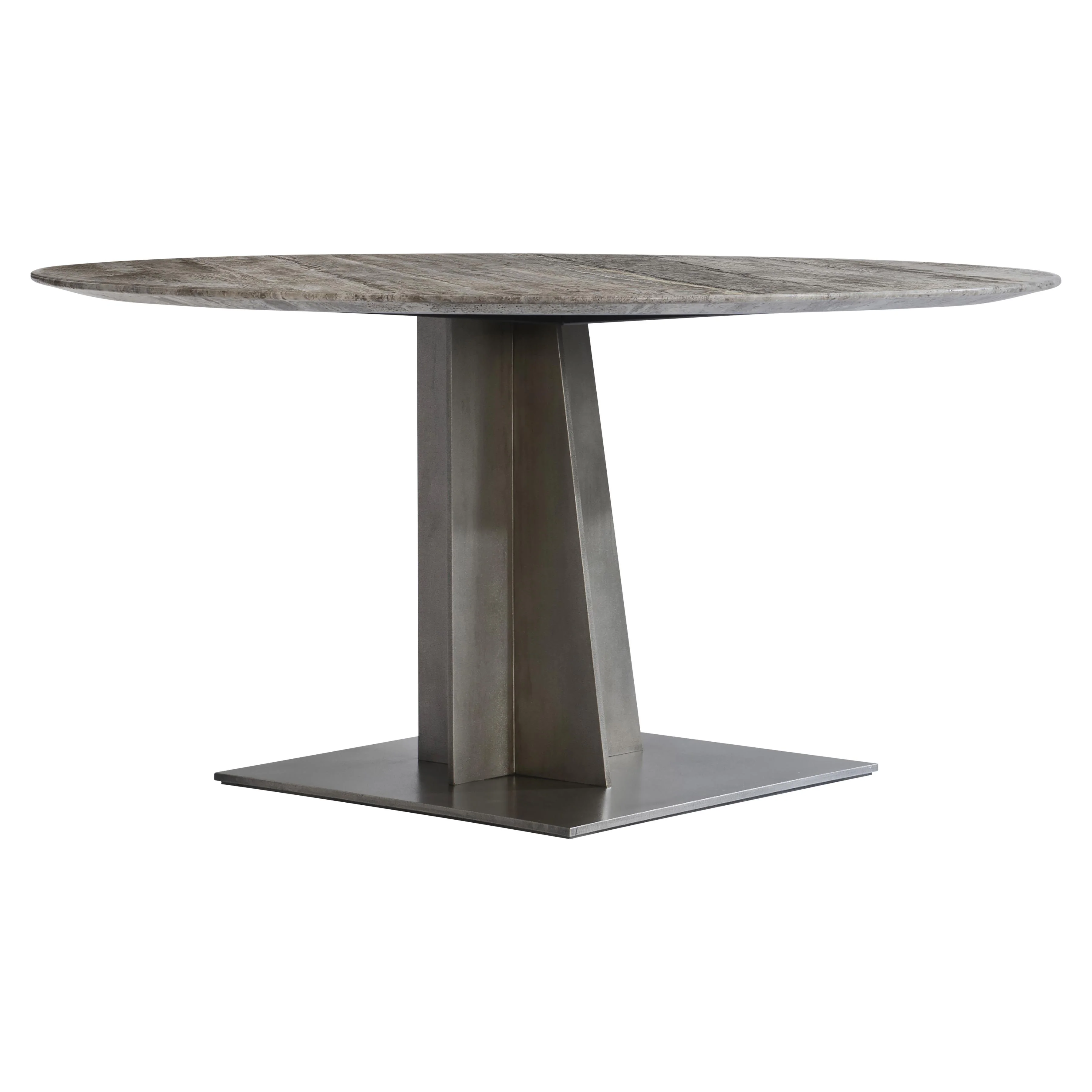 Equis Silver Travertine/Graphite Dining Table - Image 4