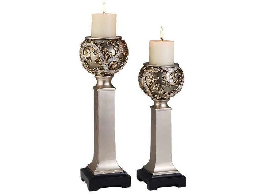 Estelle Champagne Candle Holder Set (Set of 4)