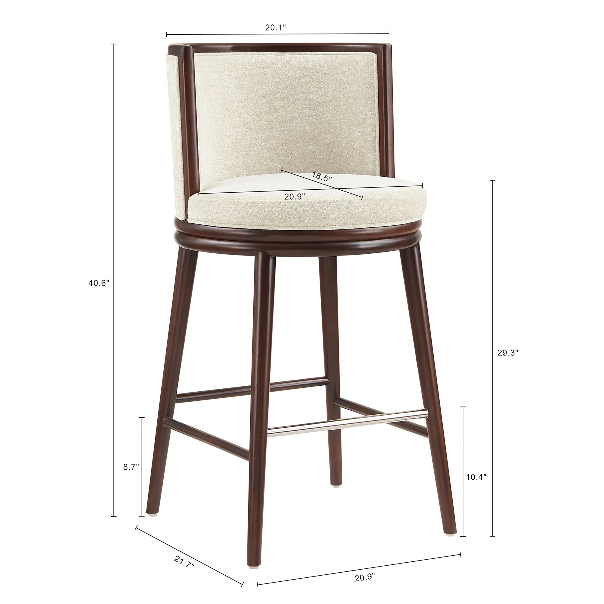 Evalyn Barstool in Cream - Image 3