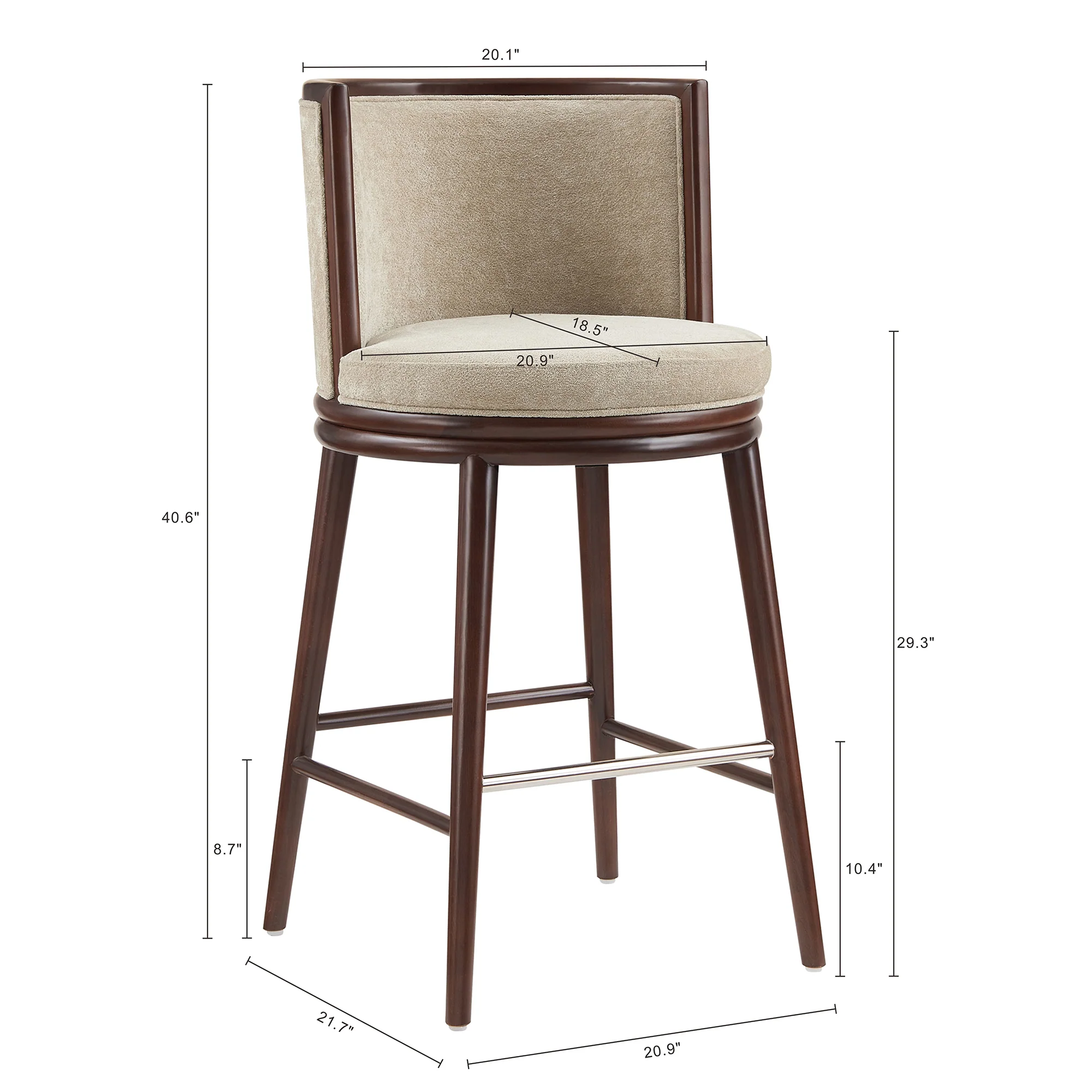 Evalyn Barstool in Natural (set of 2) - Image 3