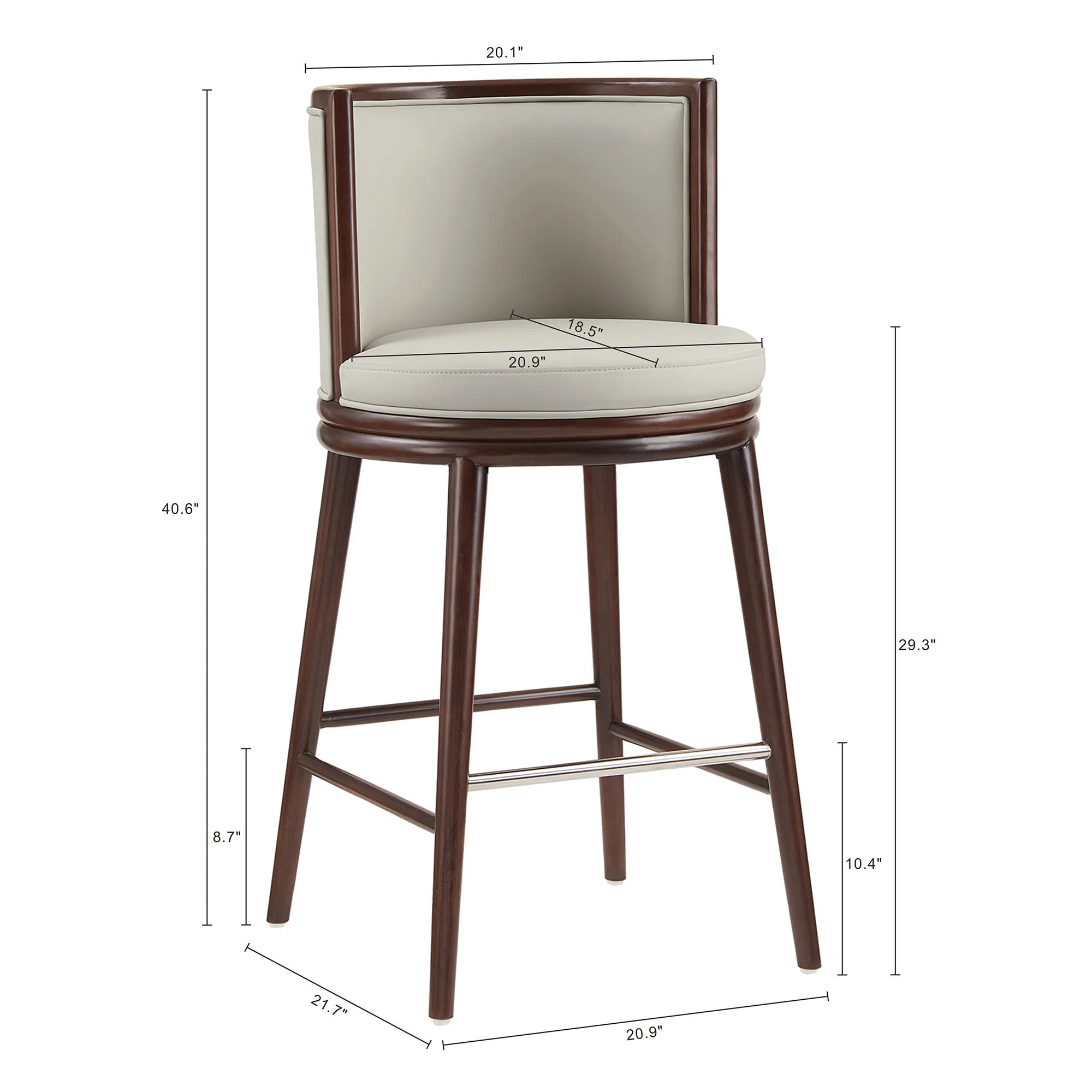Evalyn Barstool in Stone (set of 2) - Image 3