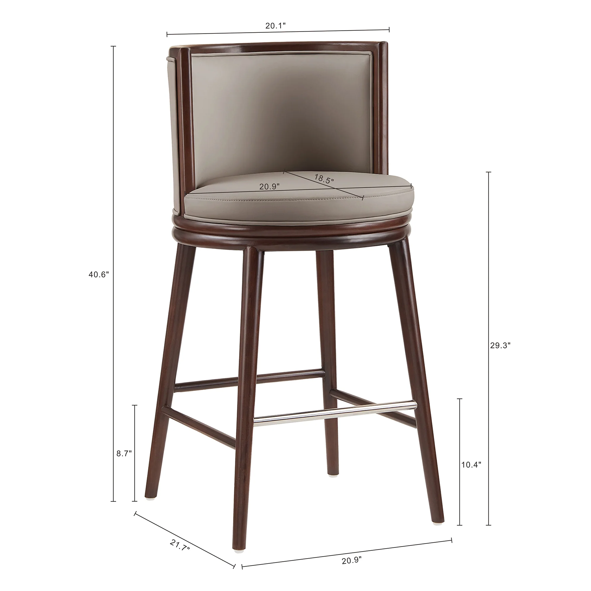 Evalyn Barstool in Taupe (set of 2) - Image 3