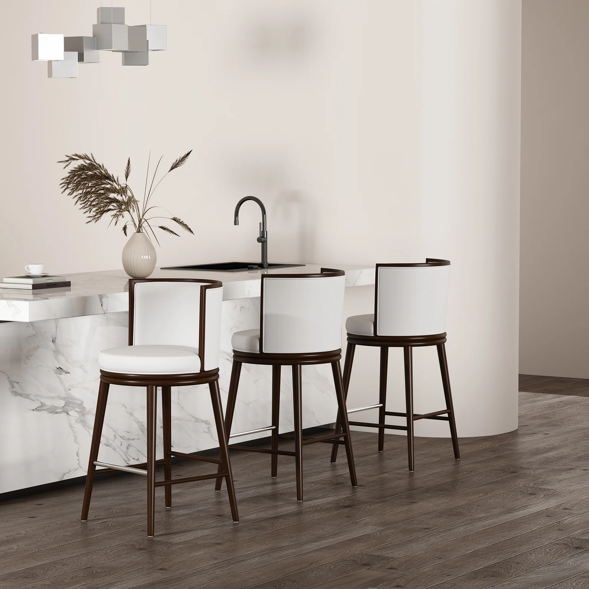 Evalyn Barstool in White - Image 11