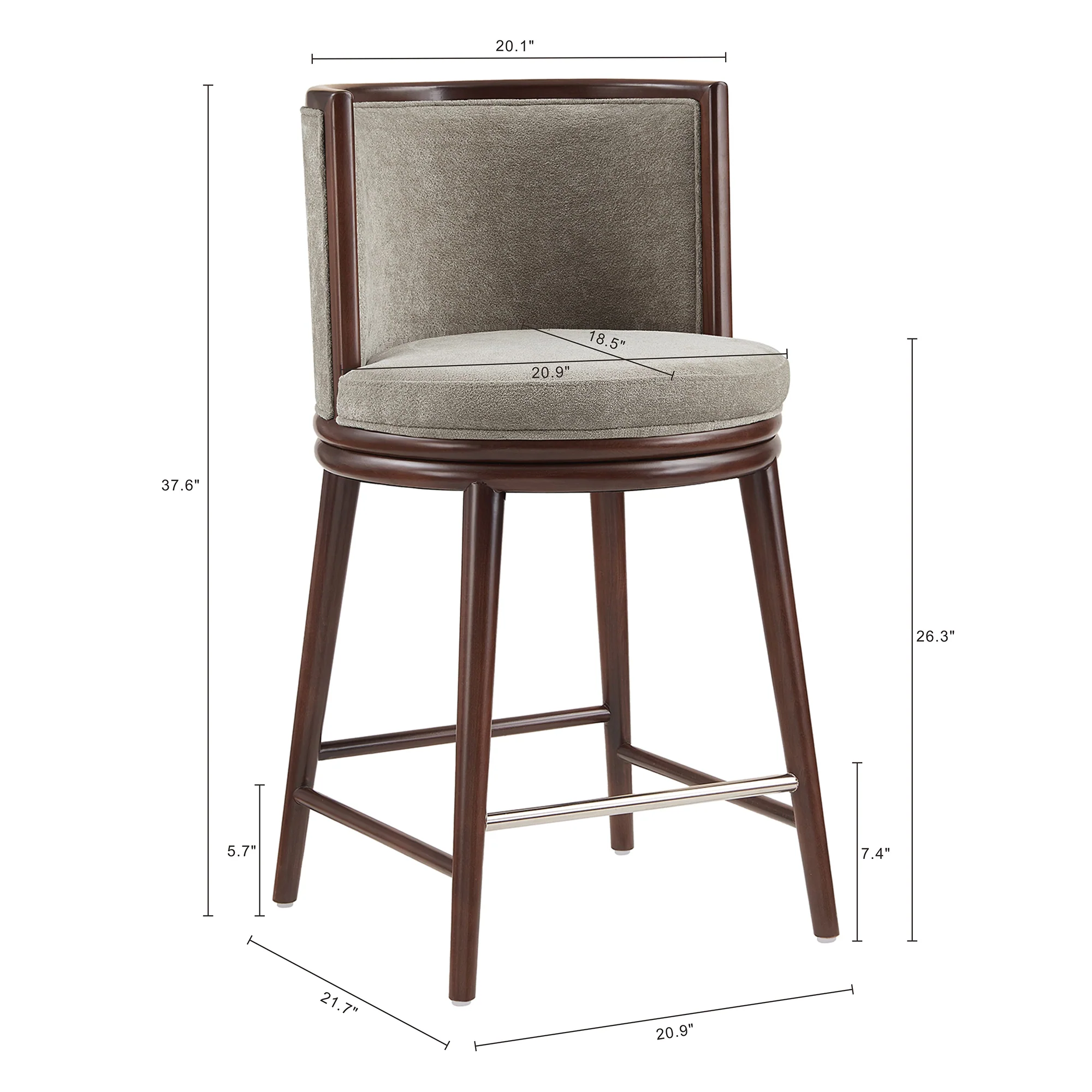 Evalyn Counter Stool in Dove (set of 2) - Image 3