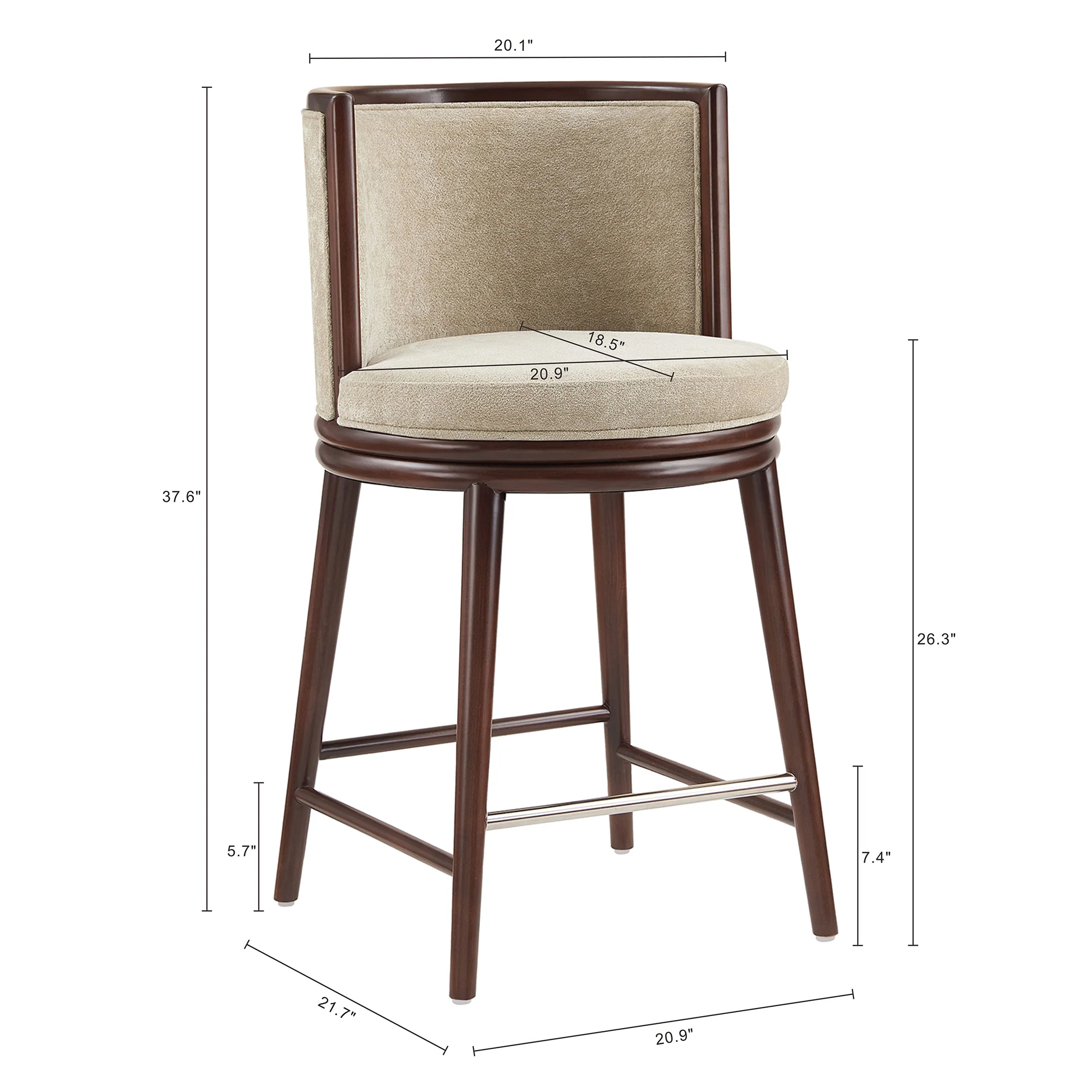 Evalyn Counter Stool in Natural (set of 2) - Image 3
