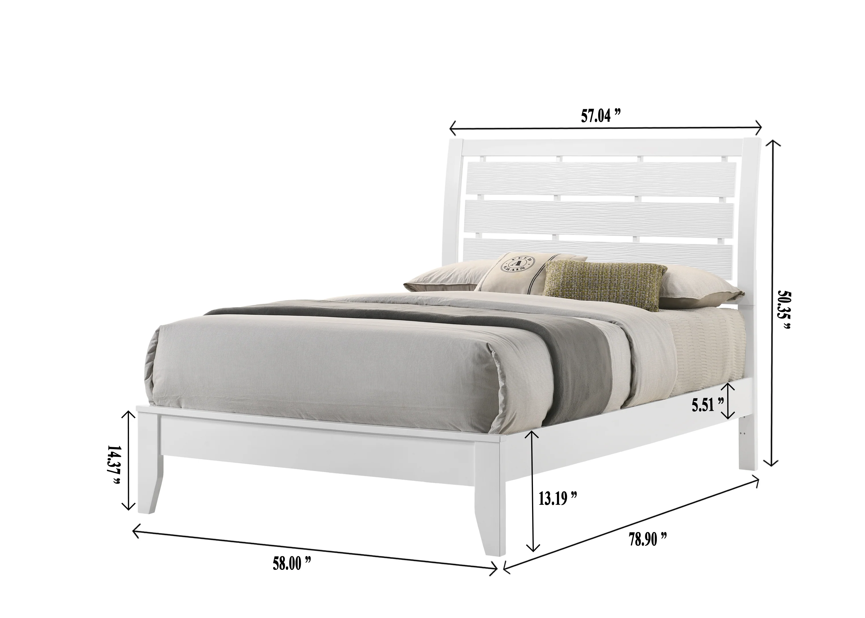 Evan White Full Panel Bed - Image 4