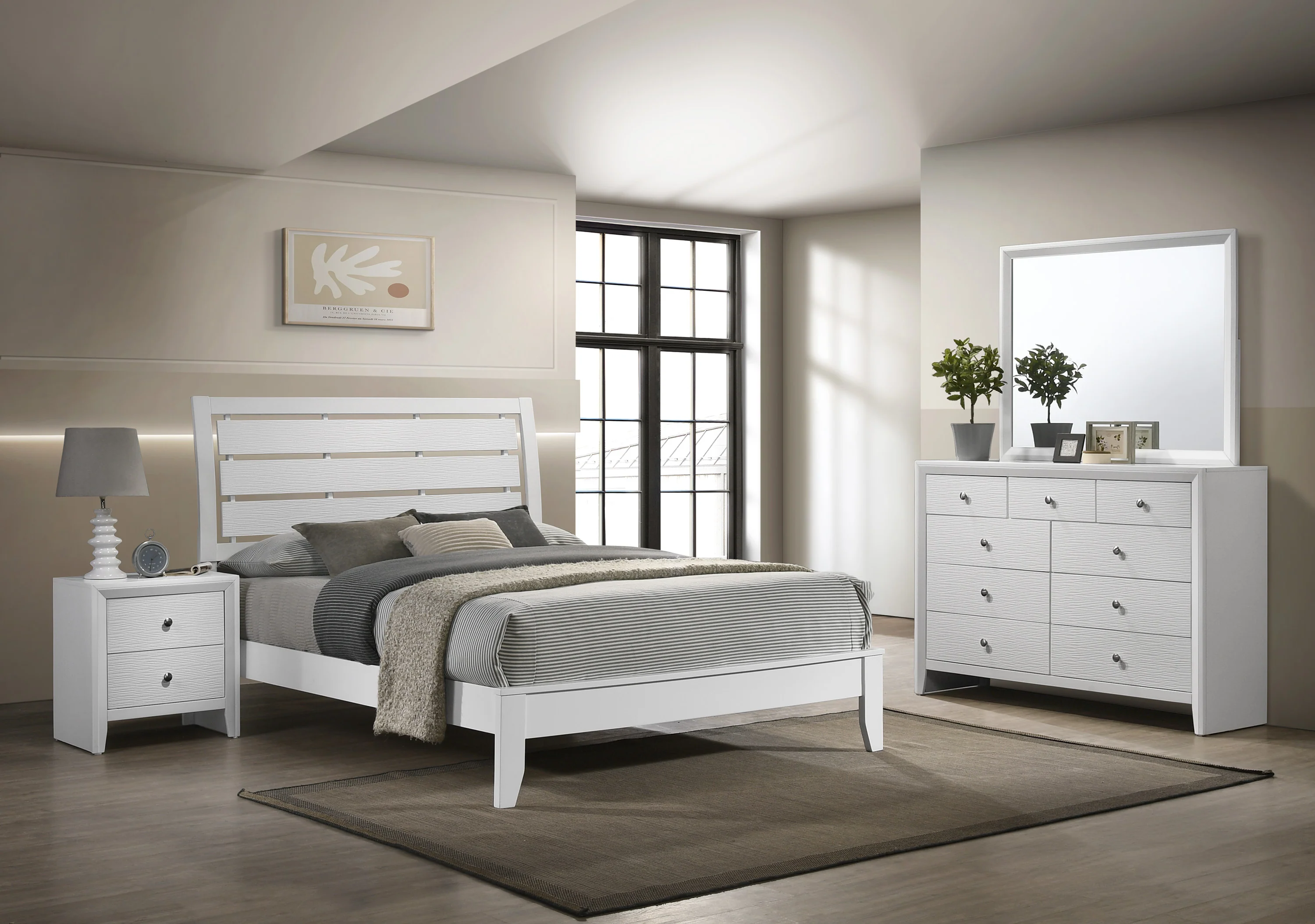 Evan White Full Panel Bed - Image 5