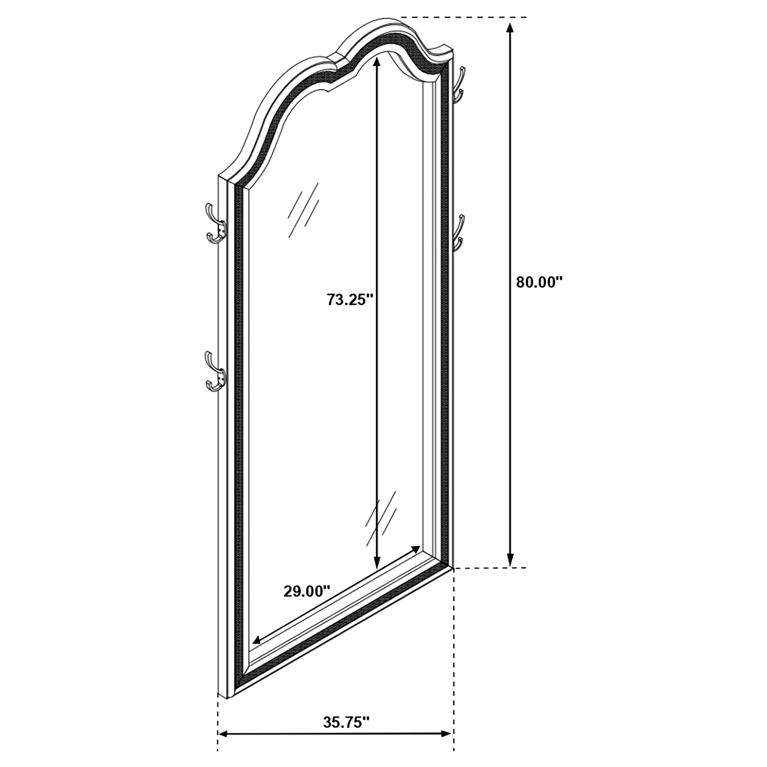 Evangeline Silver Oak Full Length LED Light Floor Mirror - Image 8