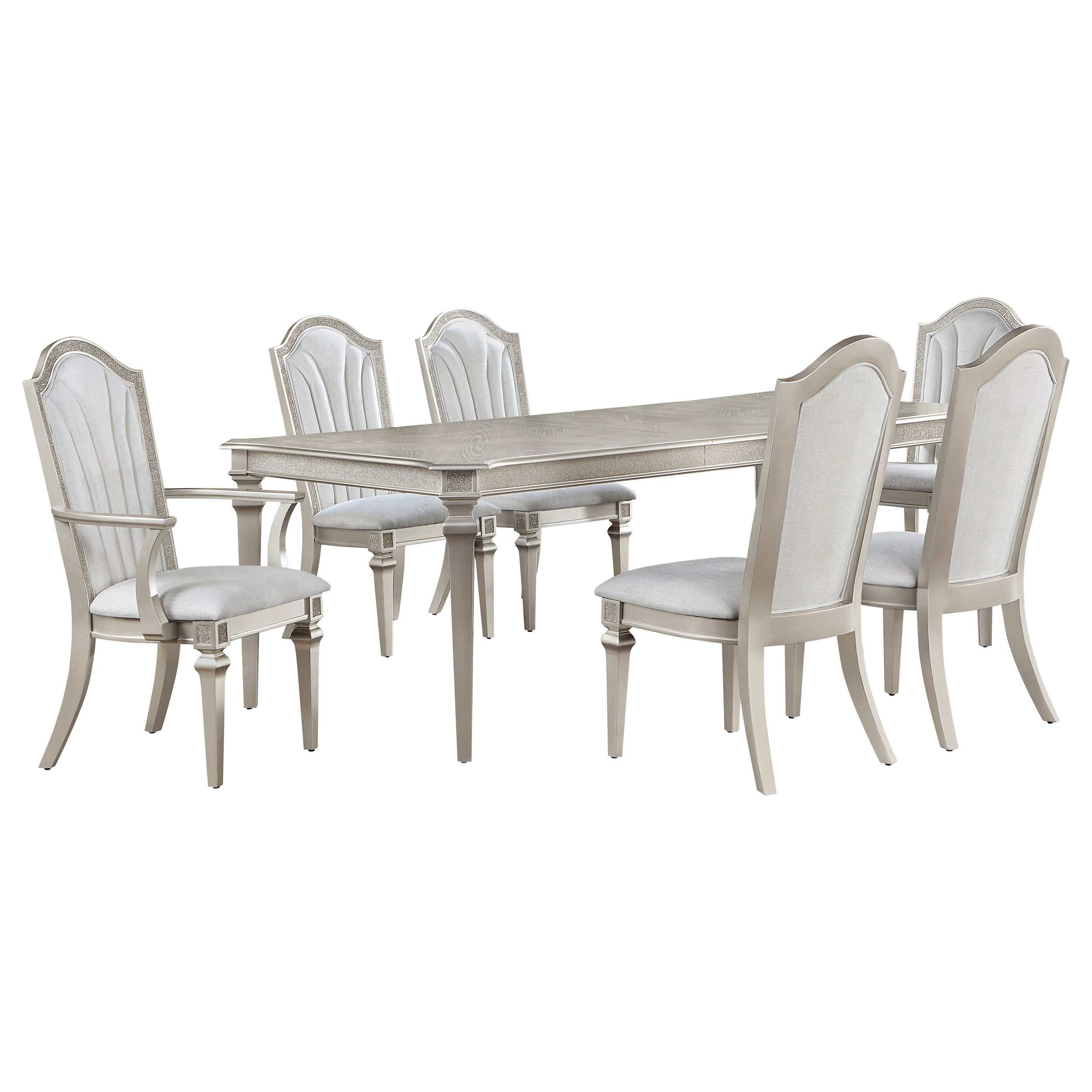 Evangeline Silver Oak/ Ivory 7 Pc Dining Set - Image 2
