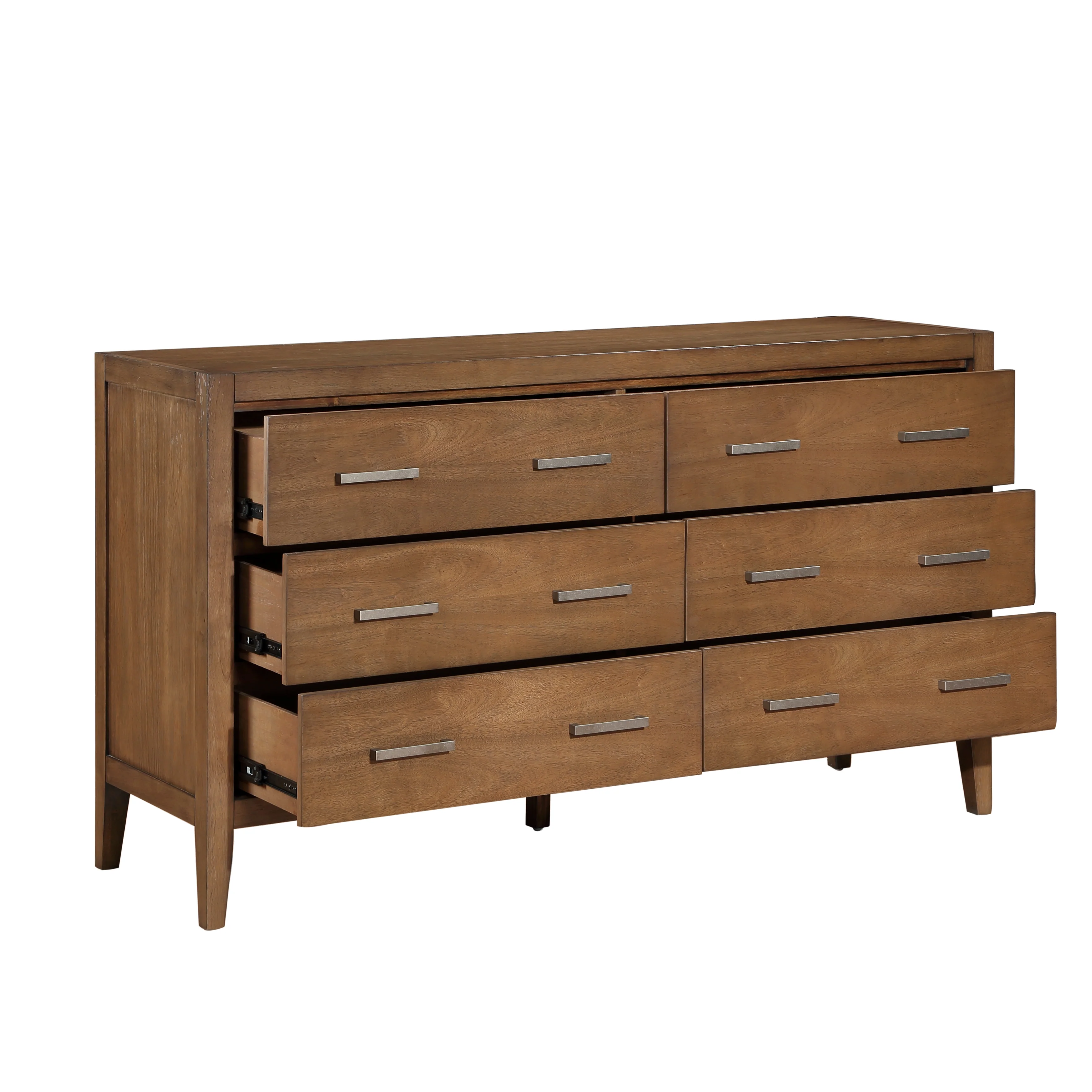 Evans Wire Brushed Light Brown 4-Piece Queen Bedroom Set - Image 11