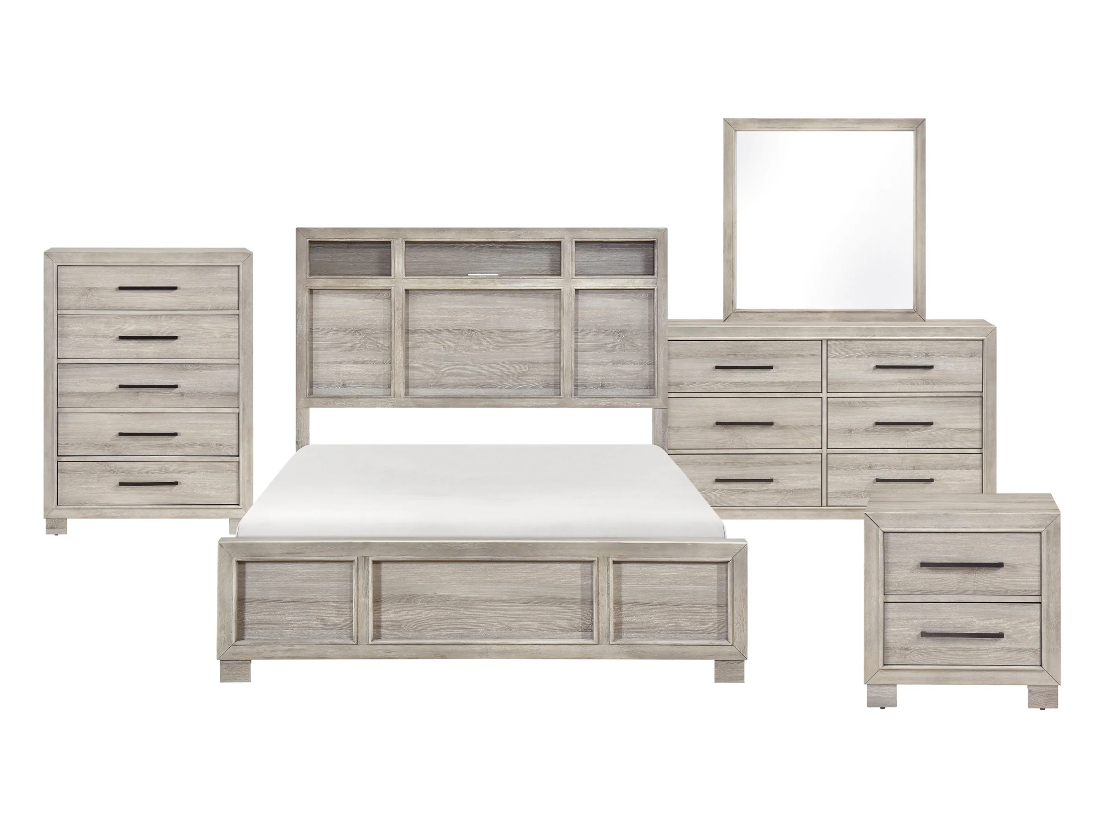 Everett Gray 5-Piece Queen Bedroom Set