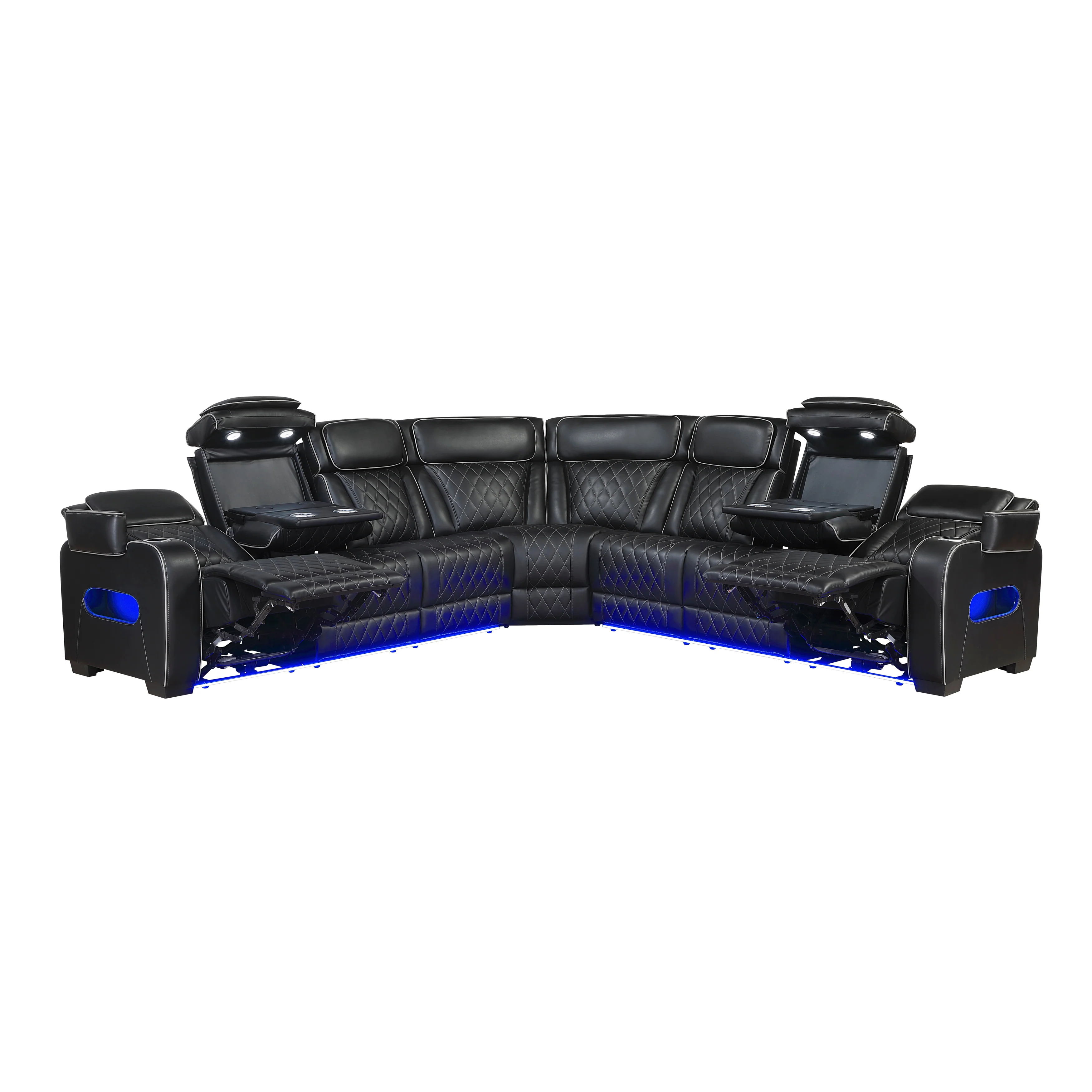 Fairway Black 3-Piece Power Reclining Sectional - Image 5