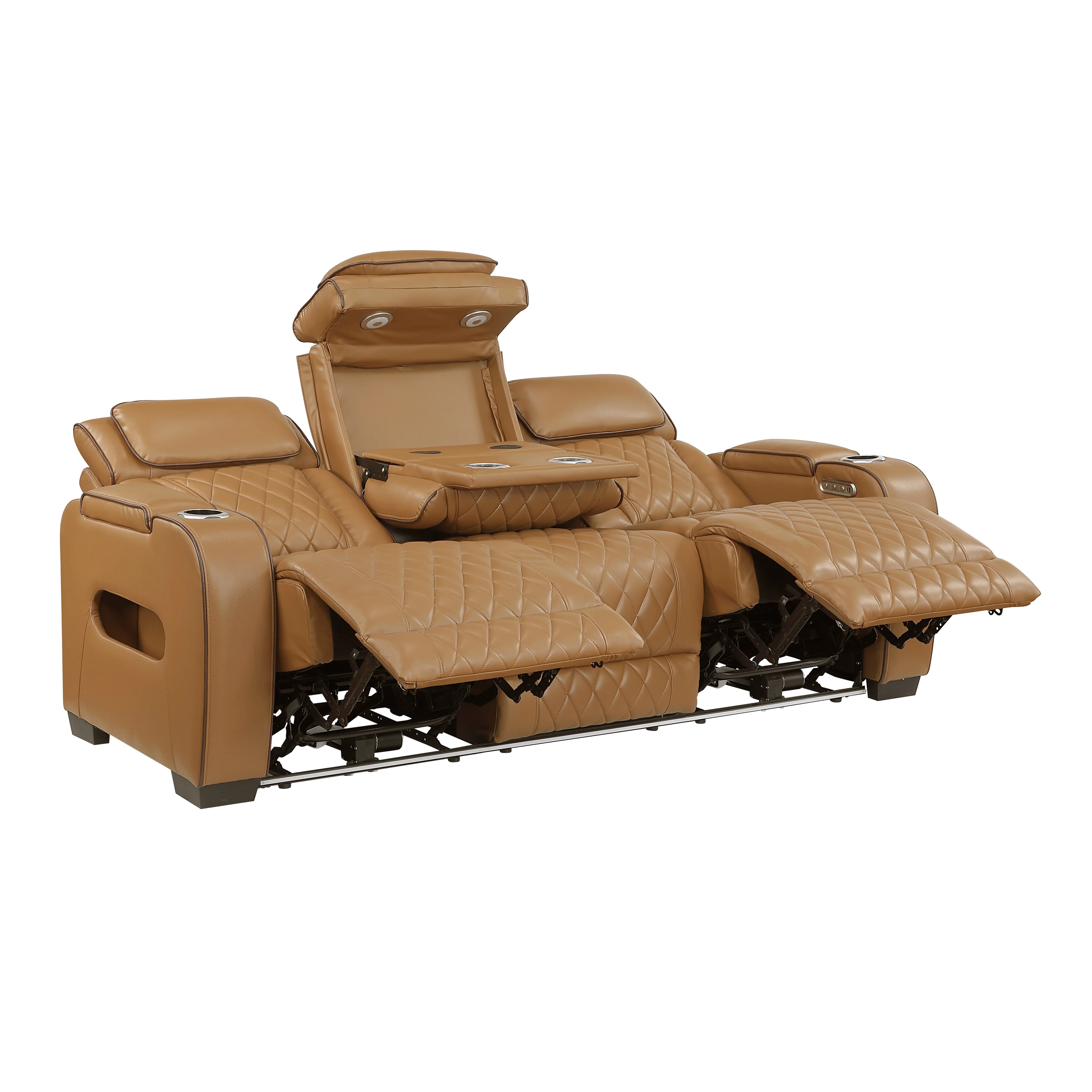 Fairway Brown Power Double Reclining Sofa - Image 3
