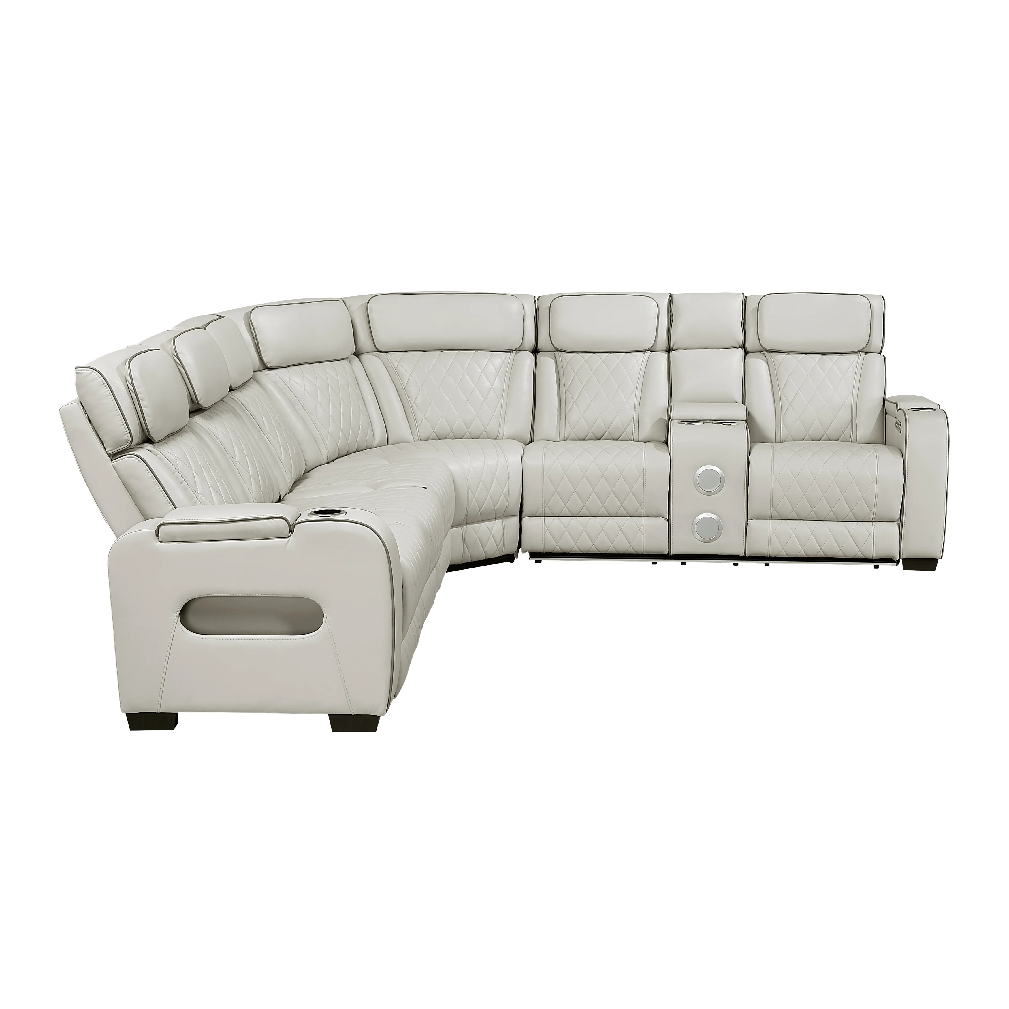 Fairway Taupe 3-Piece Power Reclining Sectional w/ Console - Image 2