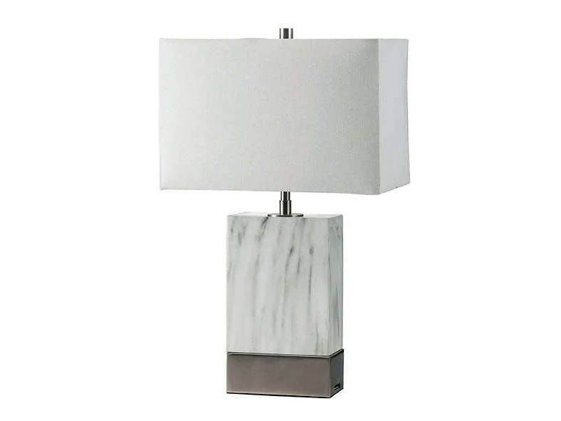 Faith White/Silver Table Lamp