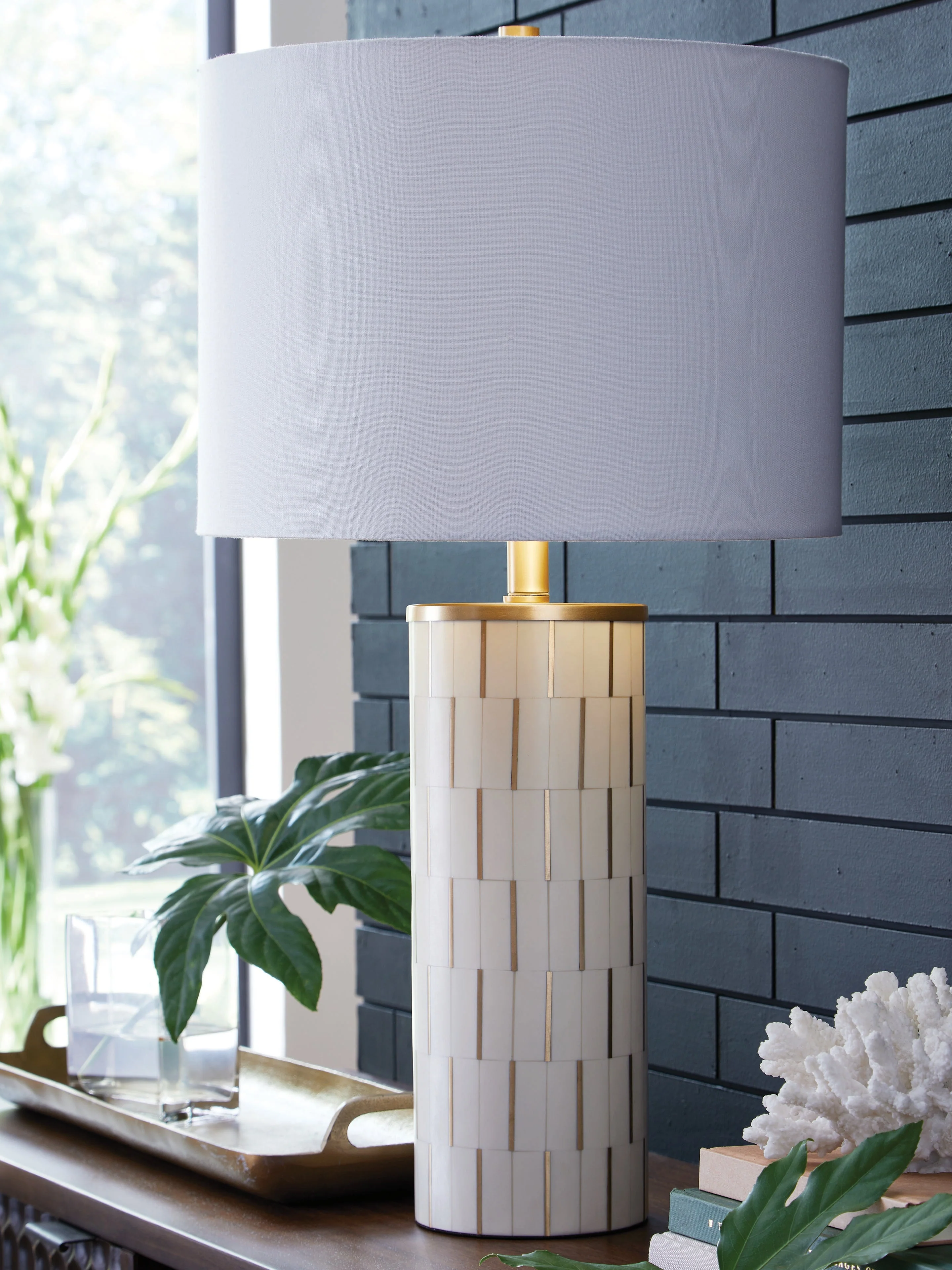 Faridworth White/Gold Poly Table Lamp (1/CN) (Online Special Price) - Image 2