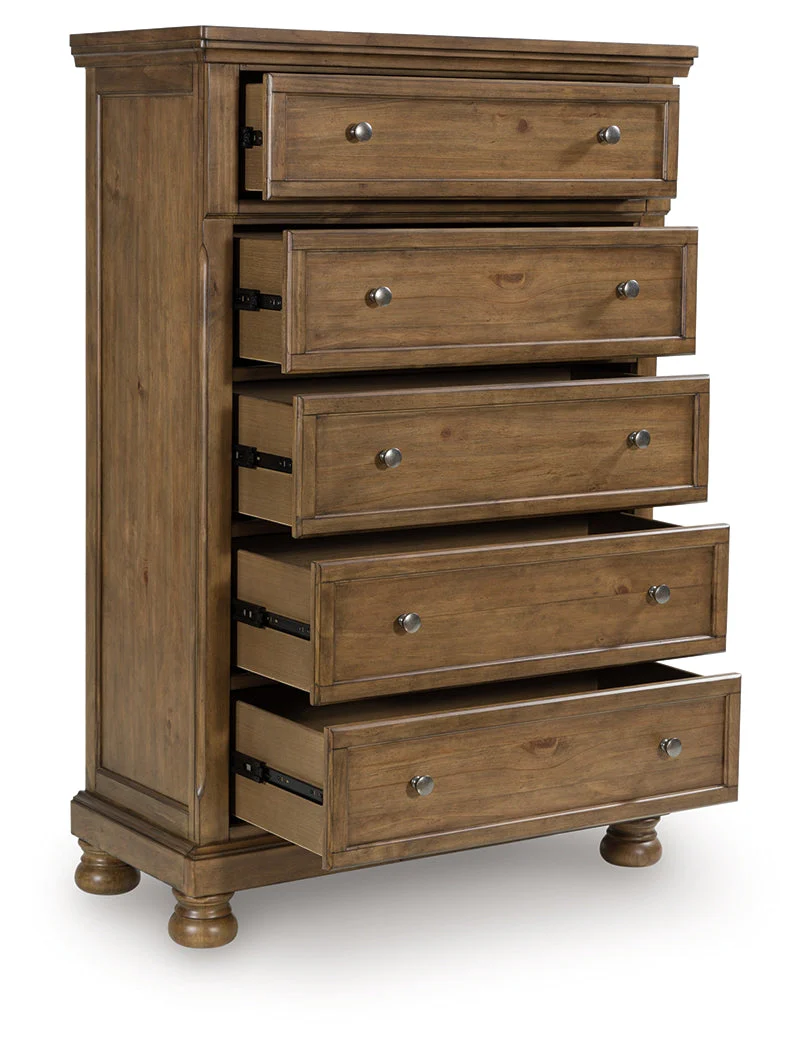 Feddinger Medium Brown Five Drawer Chest (Online Special Price) - Image 2