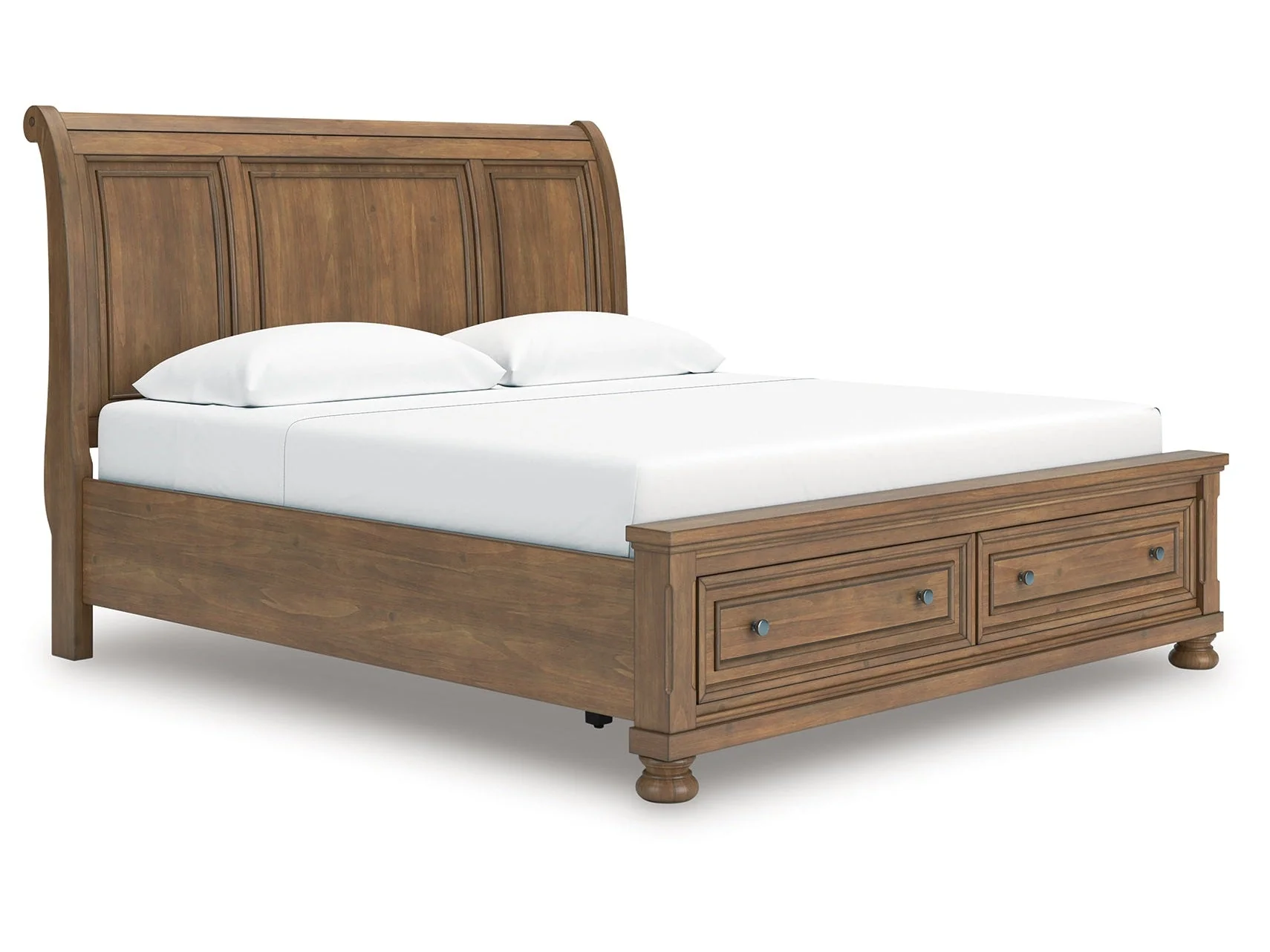 Feddinger Medium Brown King Storage Sleigh Bed (Online Special Price)