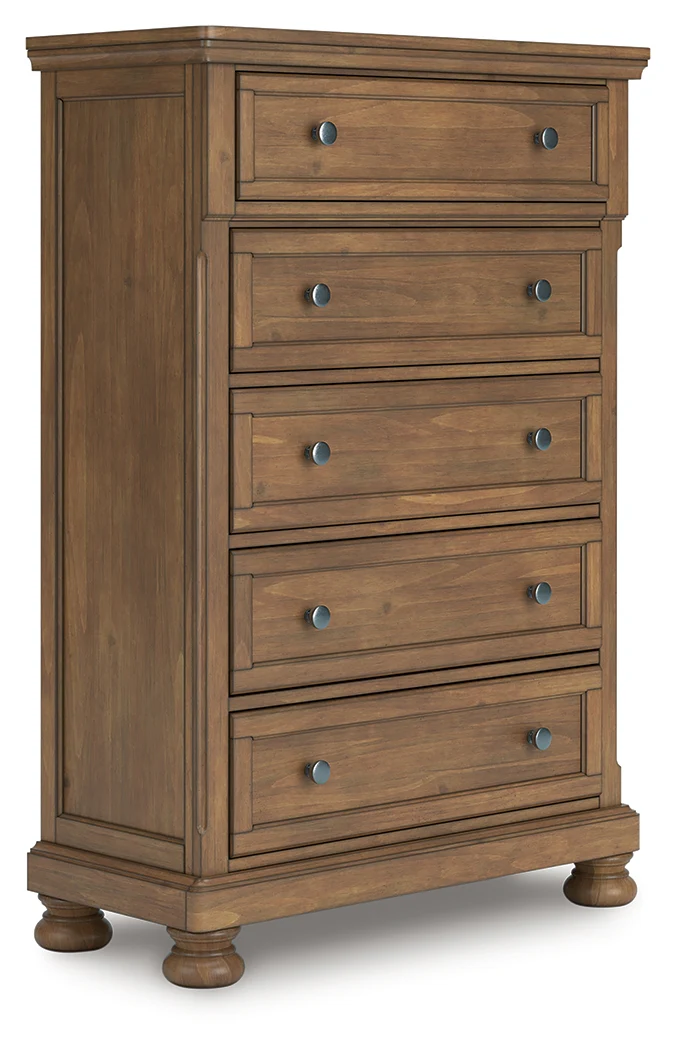 Feddinger Medium Brown Queen Sleigh Bedroom Set with Dresser, Mirror, Chest and Nightstand - Image 10