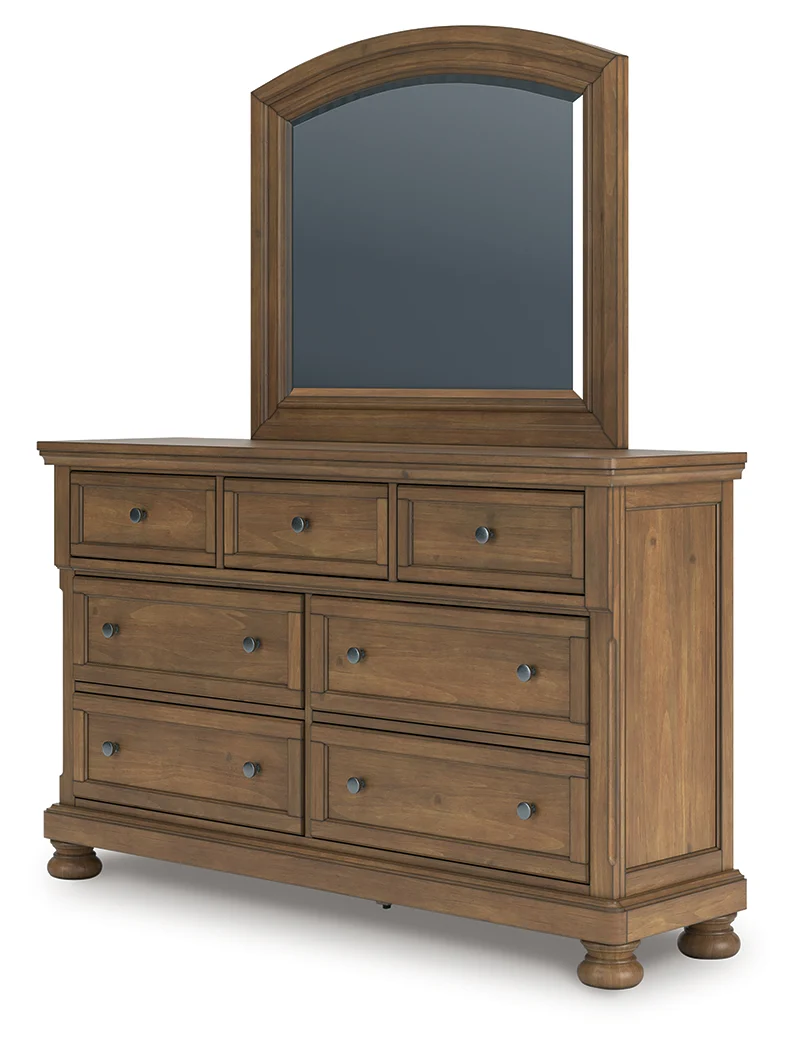 Feddinger Medium Brown Queen Sleigh Bedroom Set with Dresser, Mirror, Chest and Nightstand - Image 8