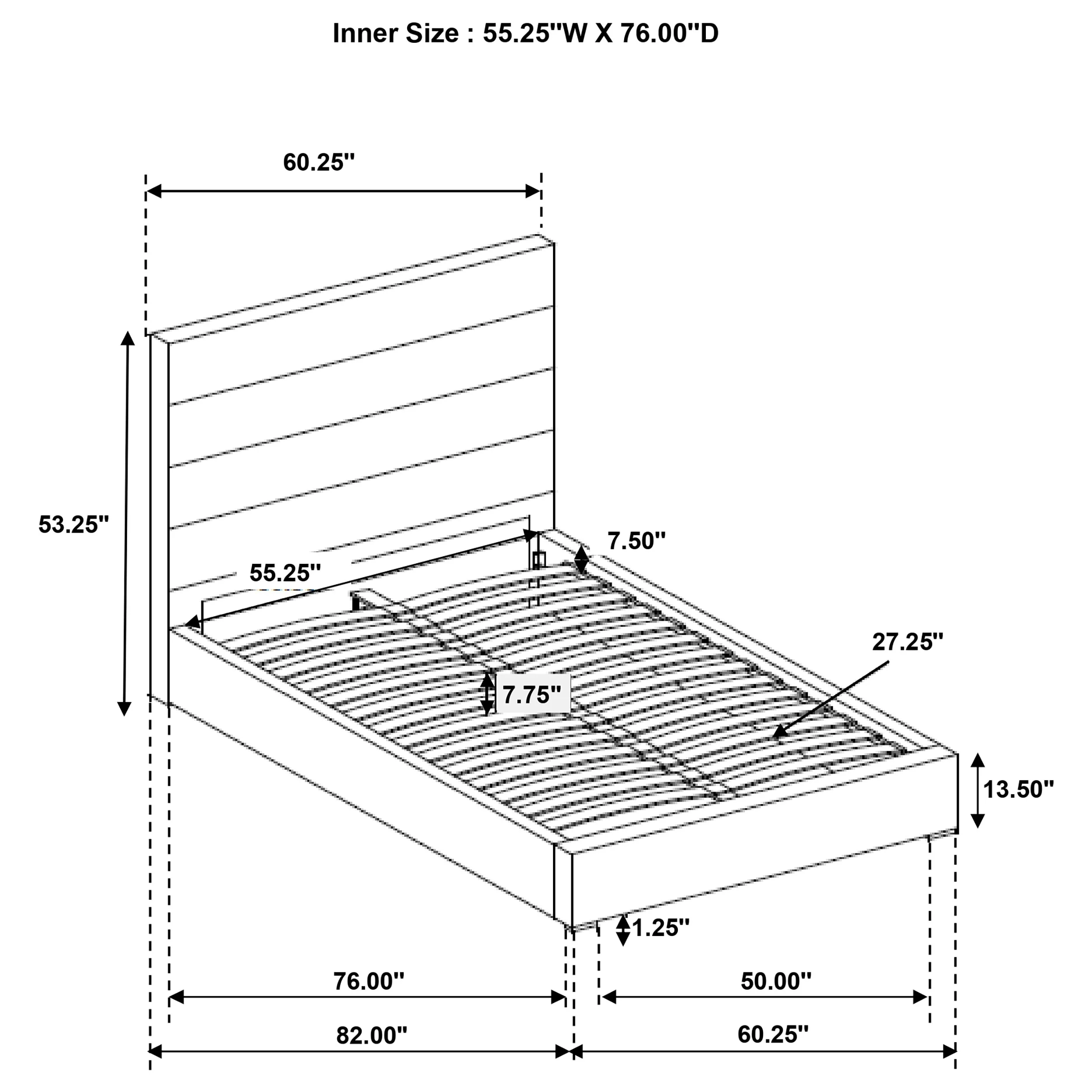 Felicity White 53-inch Upholstered Full Platform Bed - Image 9