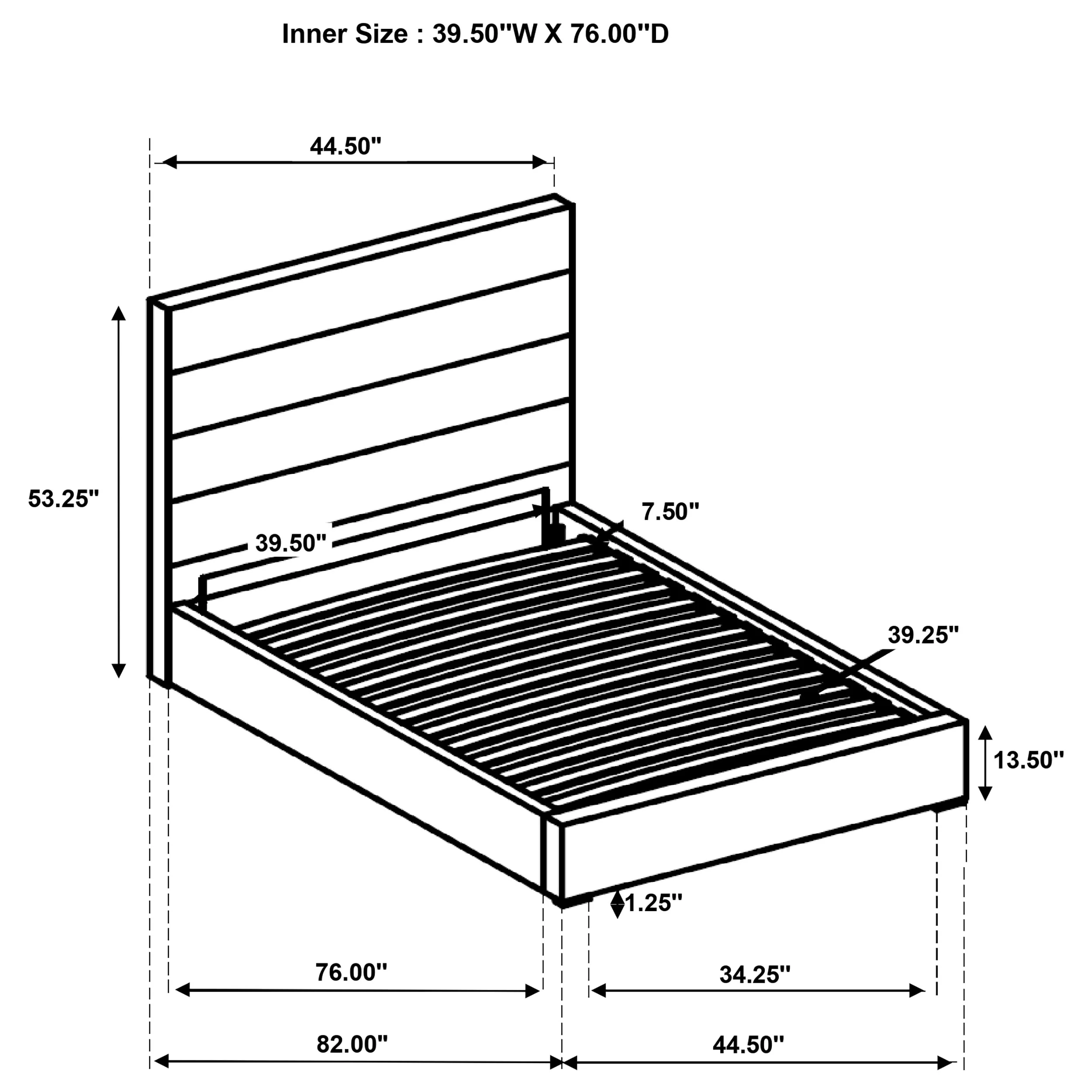 Felicity White 53-inch Upholstered Twin Platform Bed - Image 6
