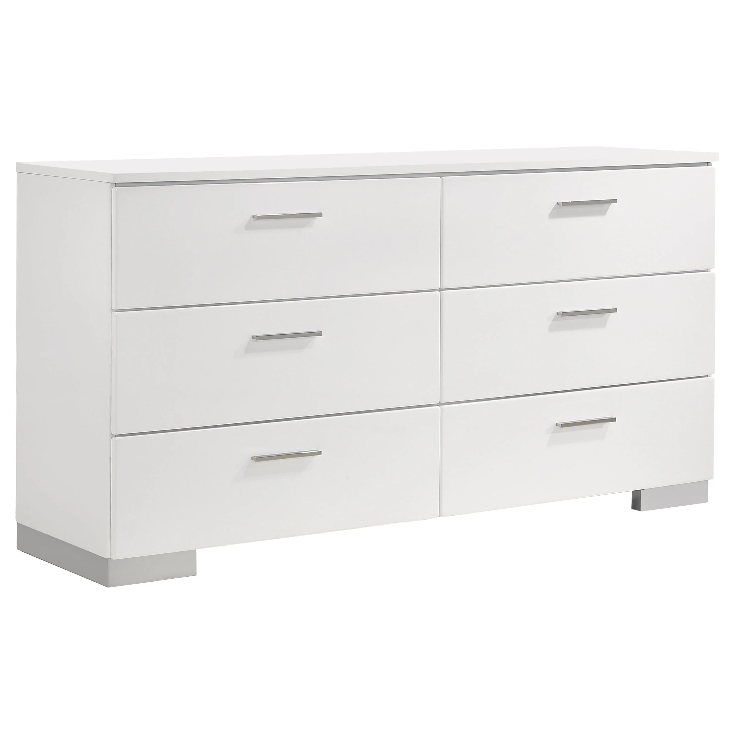 Felicity White High Gloss 4-piece Twin Bedroom Set - Image 7