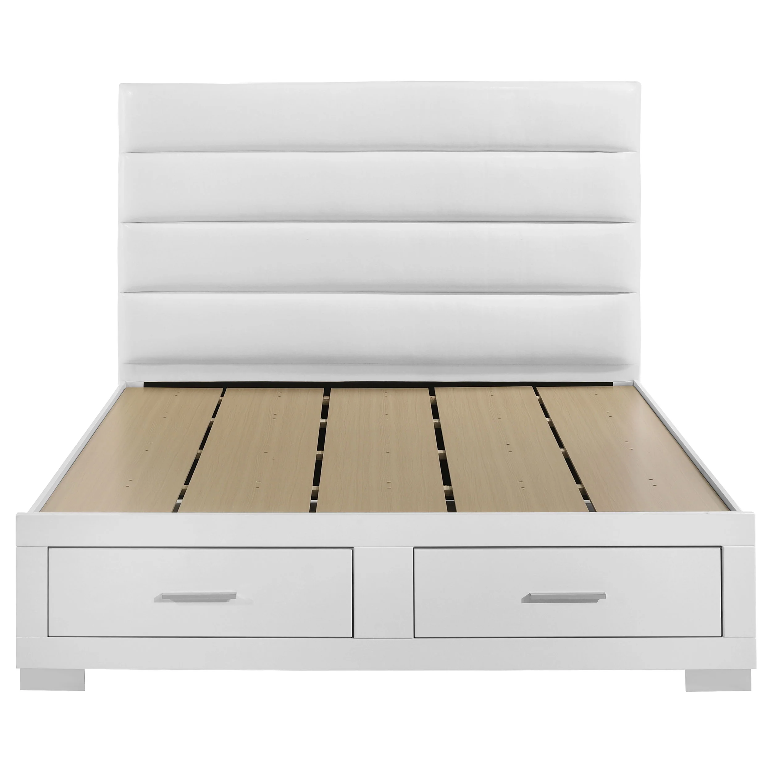 Felicity White High Gloss Queen Storage Bed - Image 4