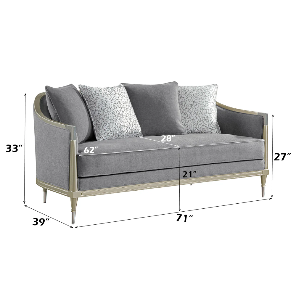Fernando Gray/Champagne Loveseat - Image 6