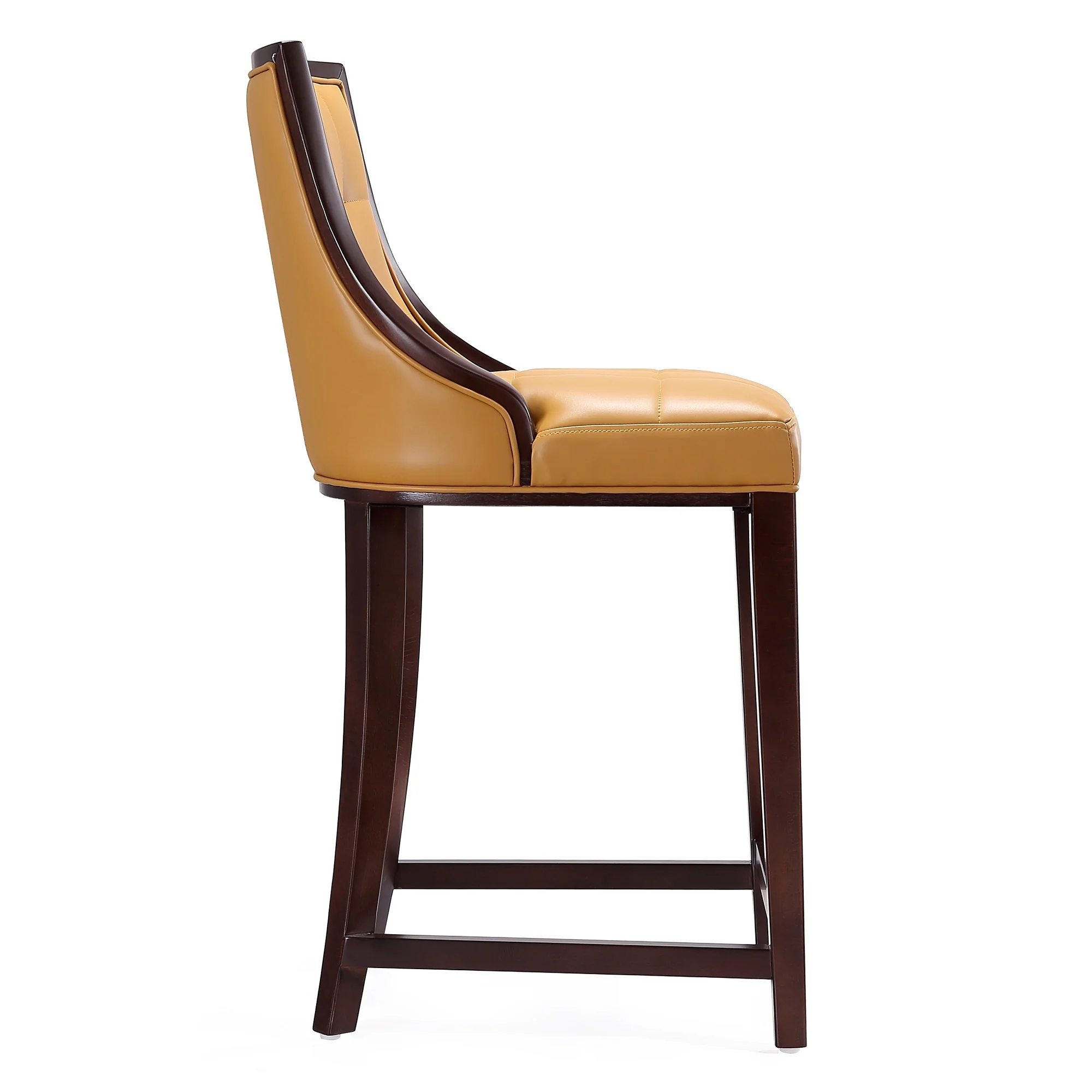 Fifth Ave Counter Stool in Camel and Dark Walnut - Image 5