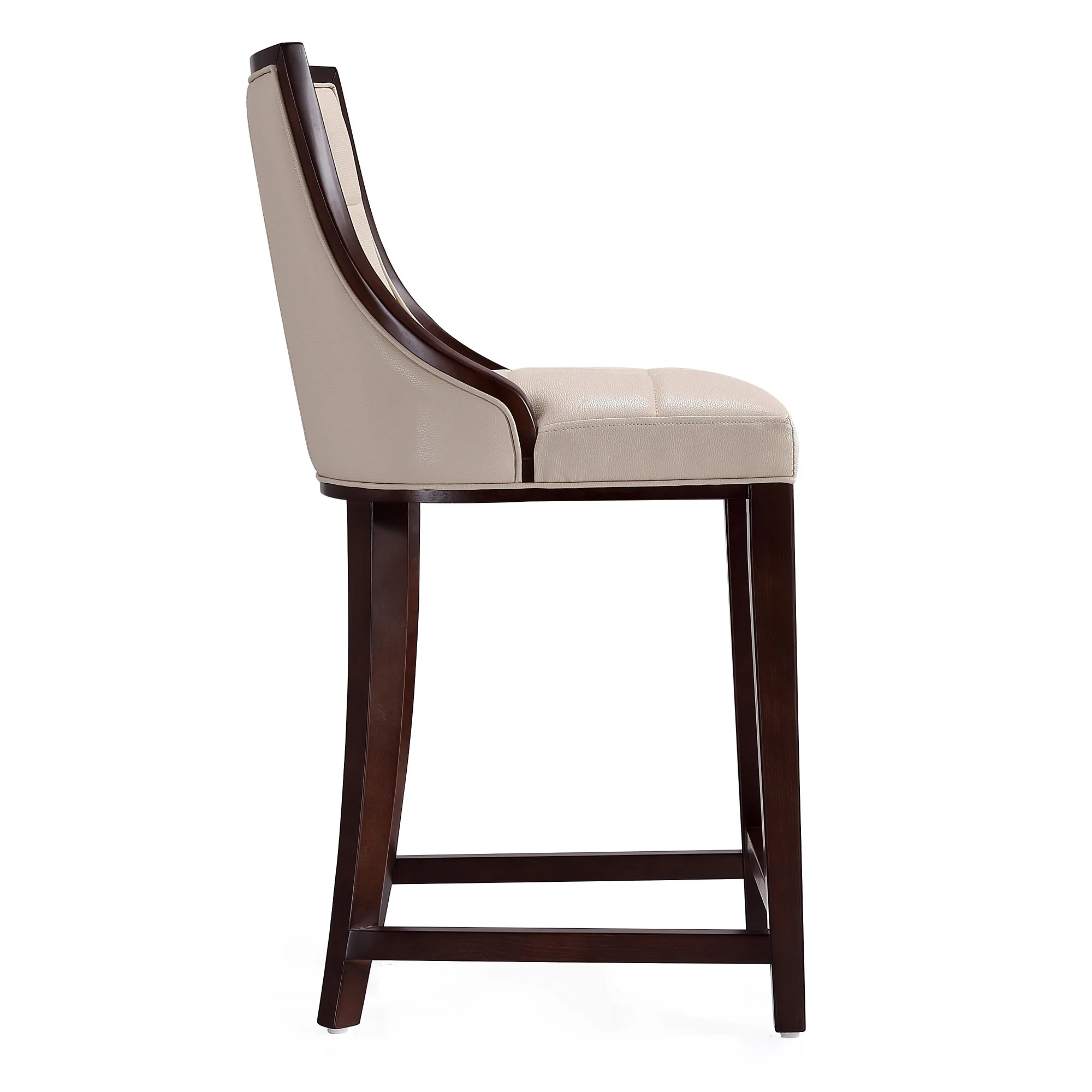 Fifth Ave Counter Stool in Cream and Dark Walnut (set of 2) - Image 6