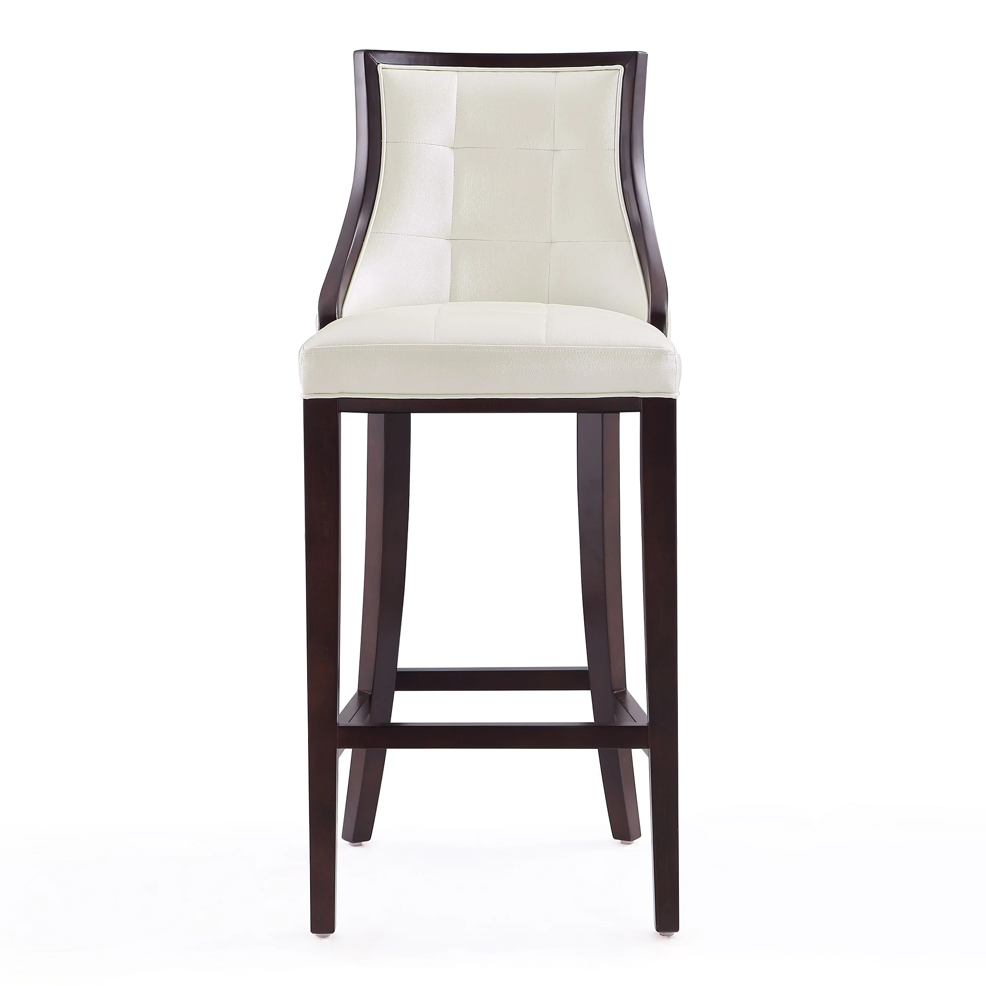 Fifth Avenue Bar Stool in Pearl White and Walnut - Image 4