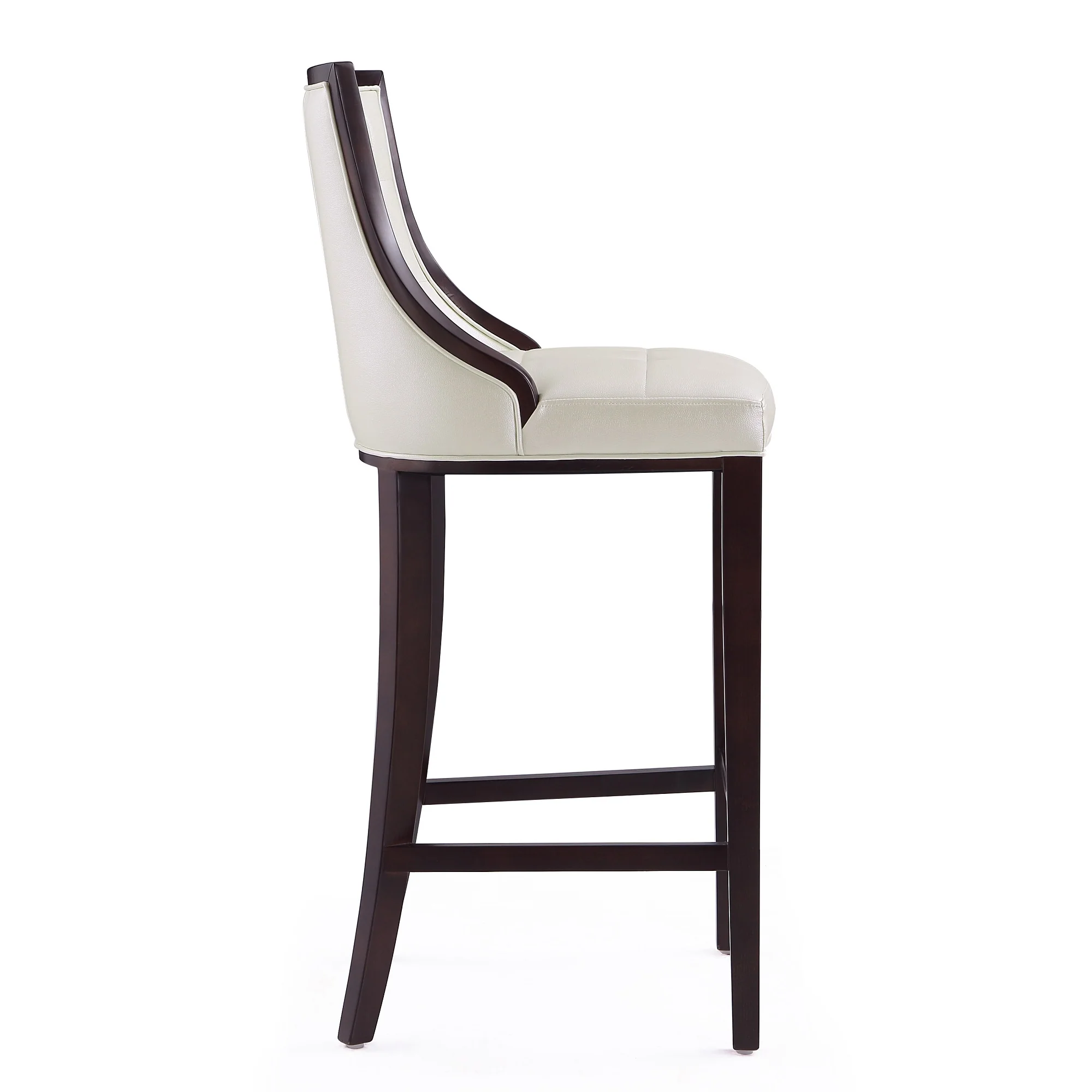 Fifth Avenue Bar Stool in Pearl White and Walnut (set of 2) - Image 6