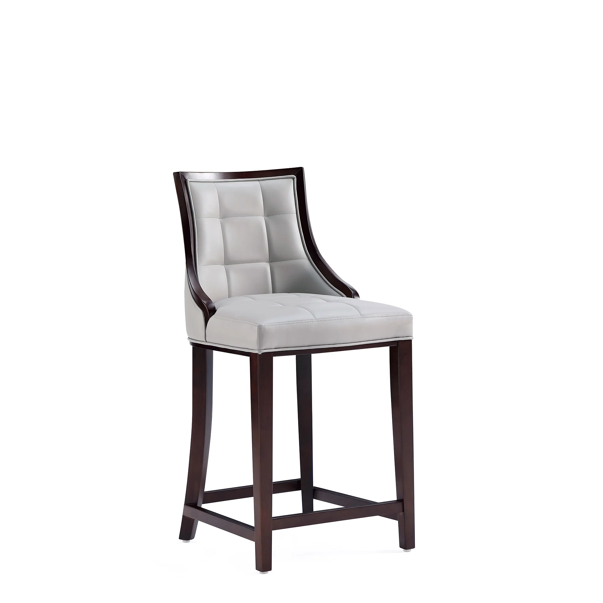 Fifth Avenue Faux Leather Counter Stool in Light Grey (set of 2) - Image 4