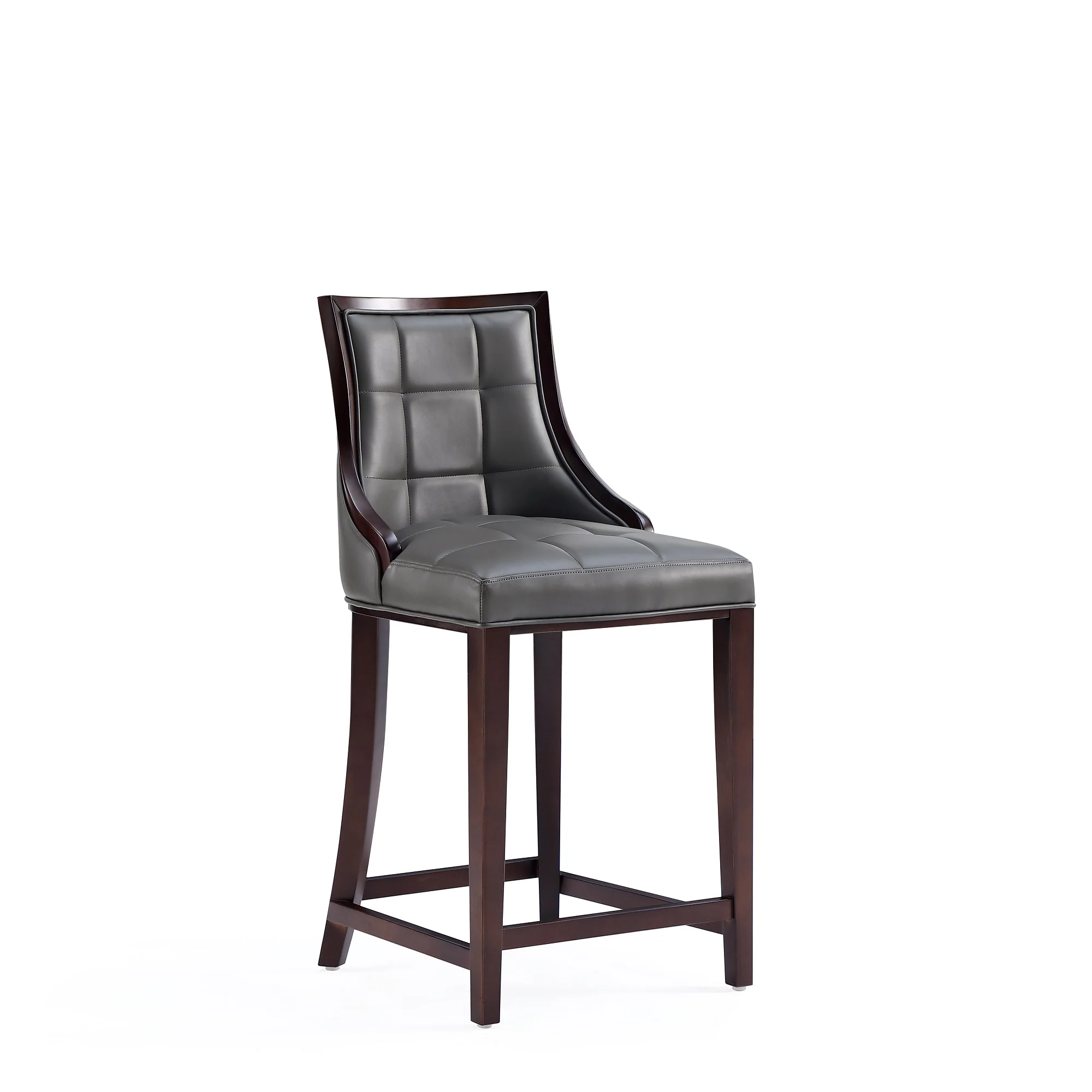 Fifth Avenue Faux Leather Counter Stool in Pebble Grey (set of 2) - Image 4