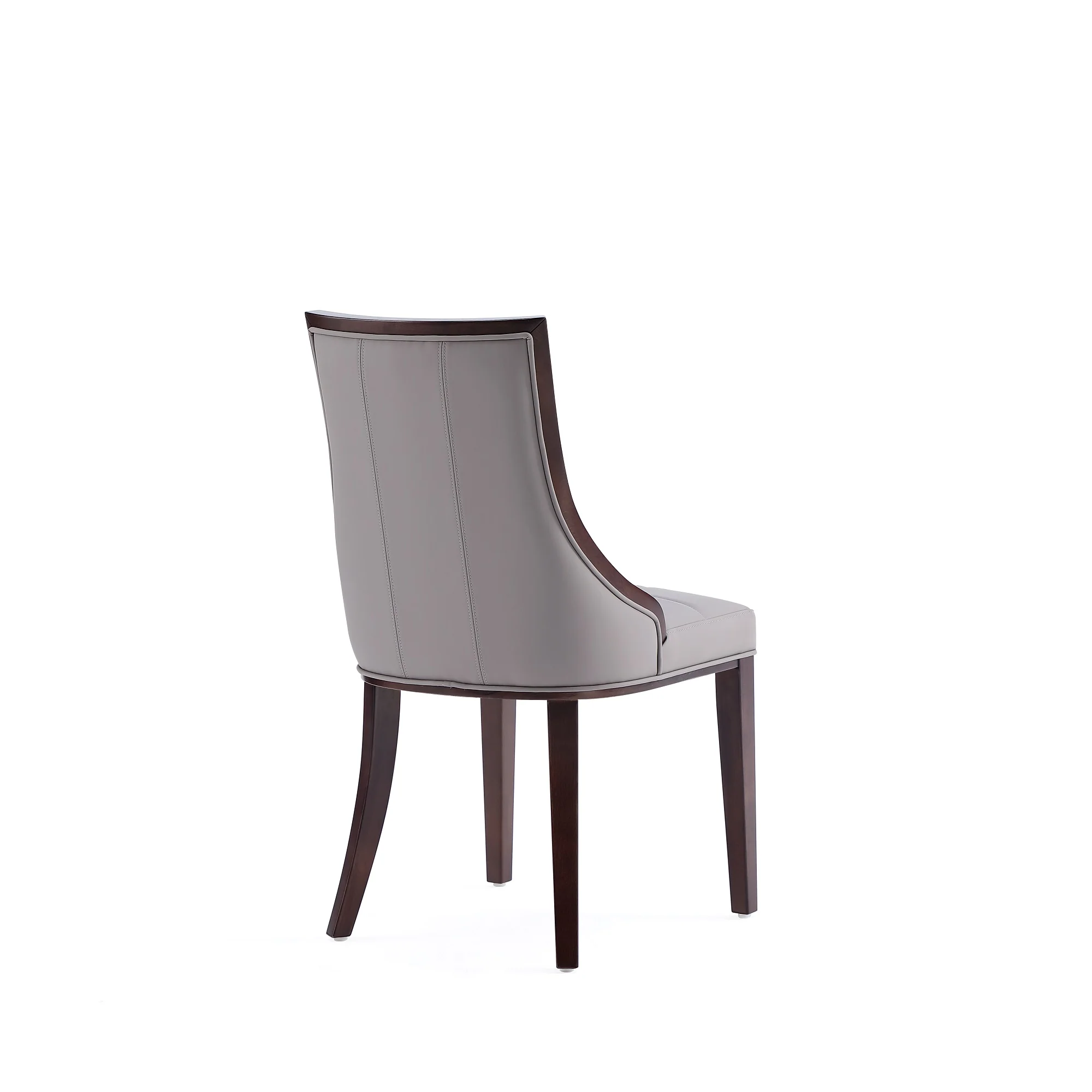 Fifth Avenue Faux Leather Dining Chair (Set of Two) in Grey and Walnut - Image 7