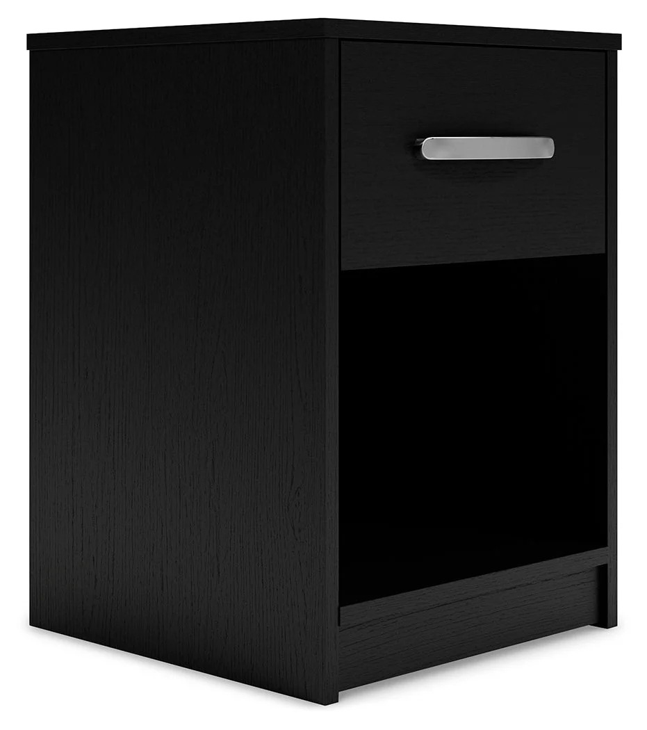 Finch Black One Drawer Nightstand (Online Special Price) - Image 2