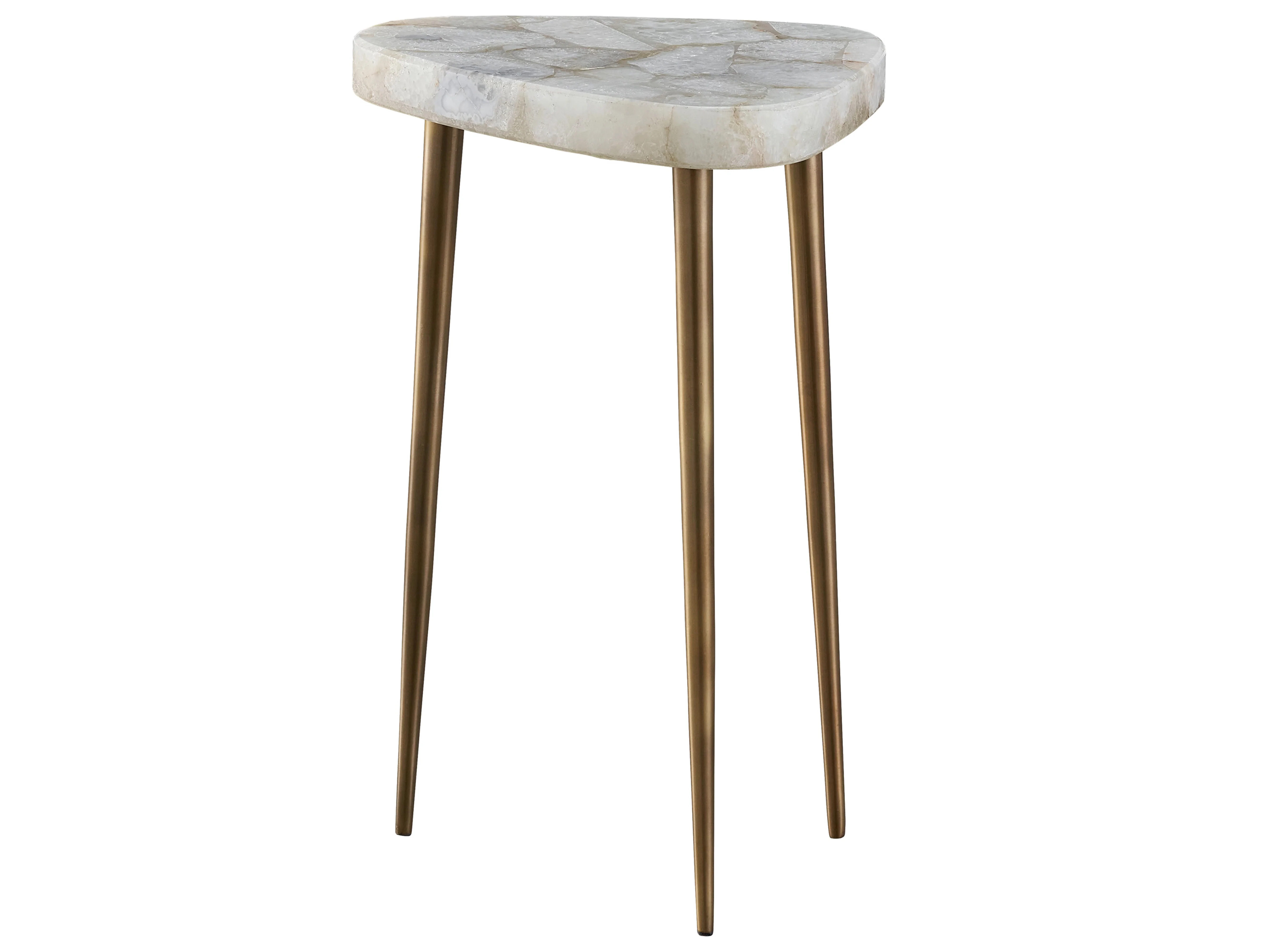 Fino Agate/Antique Satin Brass Tall Side Table - Image 3