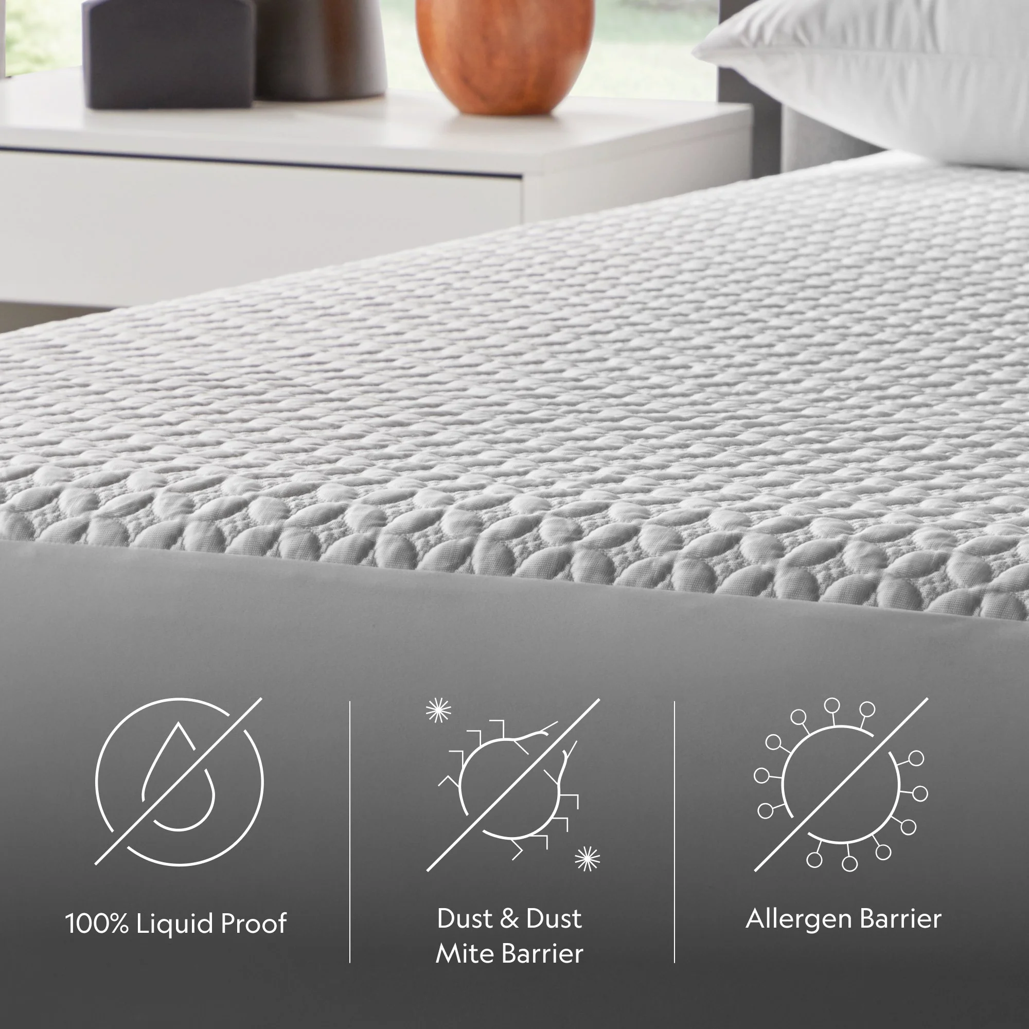 Five Sided+ HyperChill White Twin Mattress Protector - Image 3