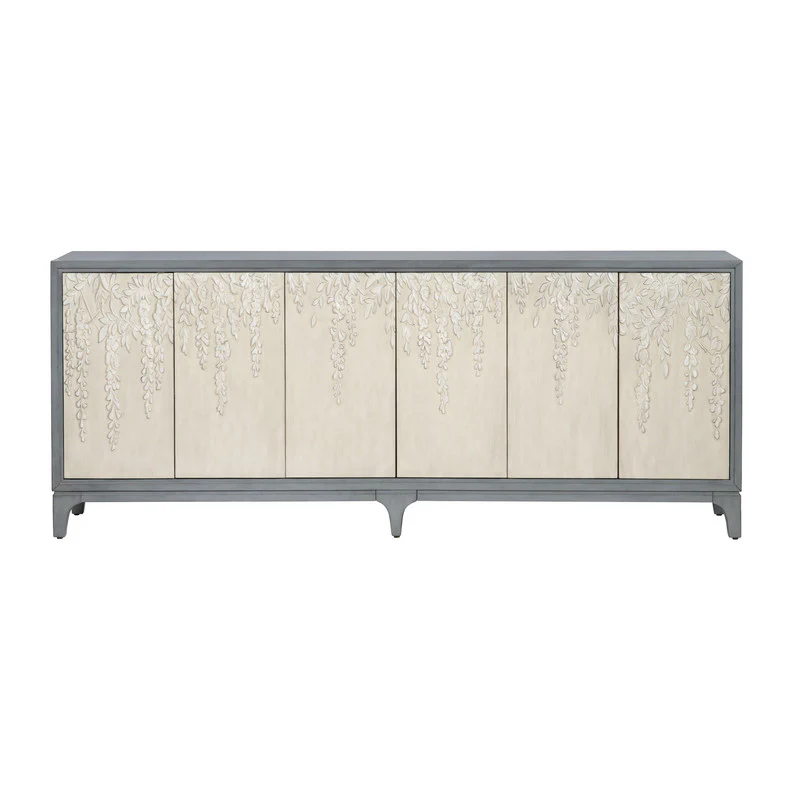 Fleur Blue/Cream Six-Door Sideboard - Image 5