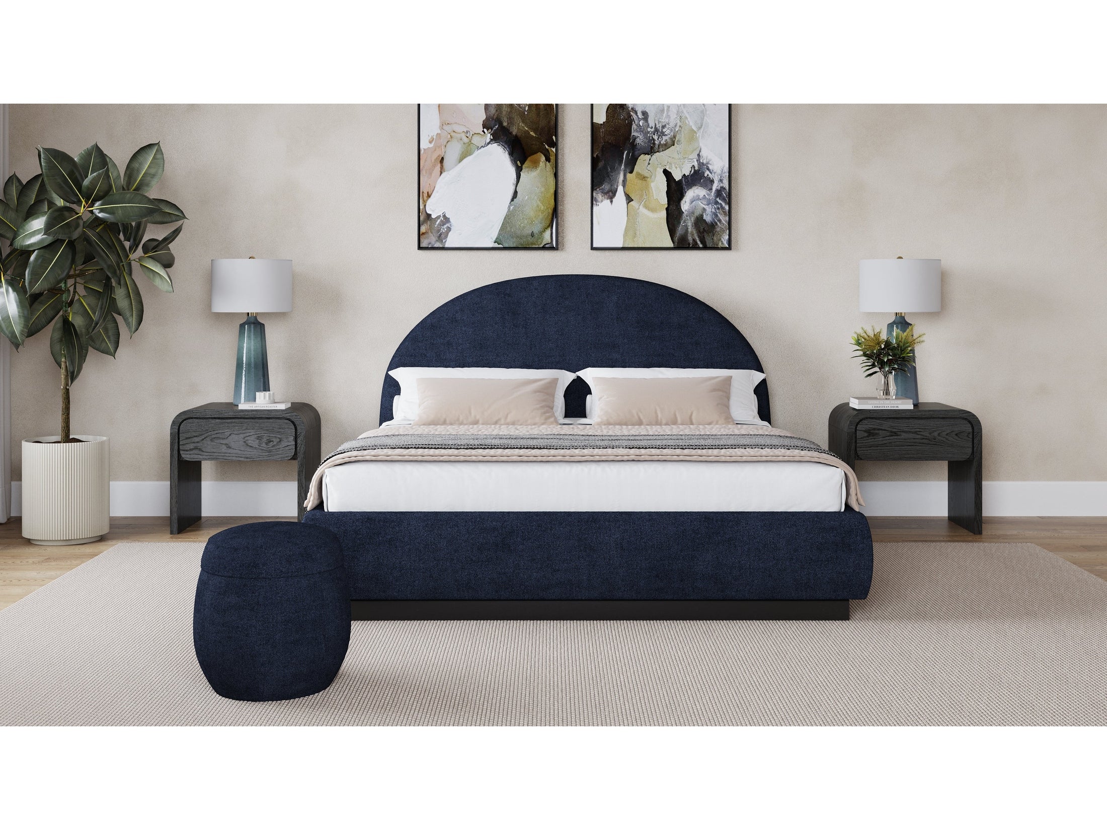 Flex Blue Jeans Full Upholstered Bed